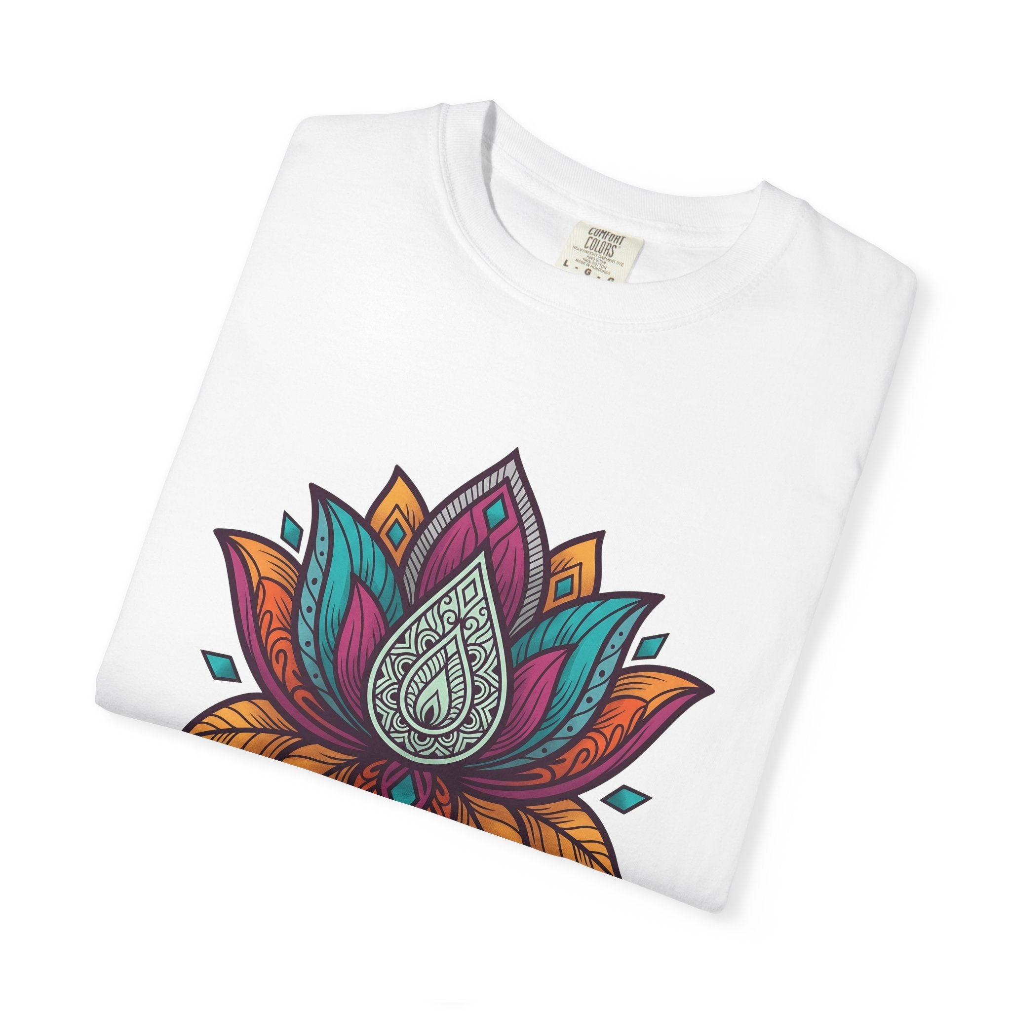 Mandala Lotus Shirt Boho Chic Yoga Gift Women Boho Tee Sacred Symbol T-Shirt Hippie Enthusiast Bohemian Tshirt Meditation Graphic Colorful