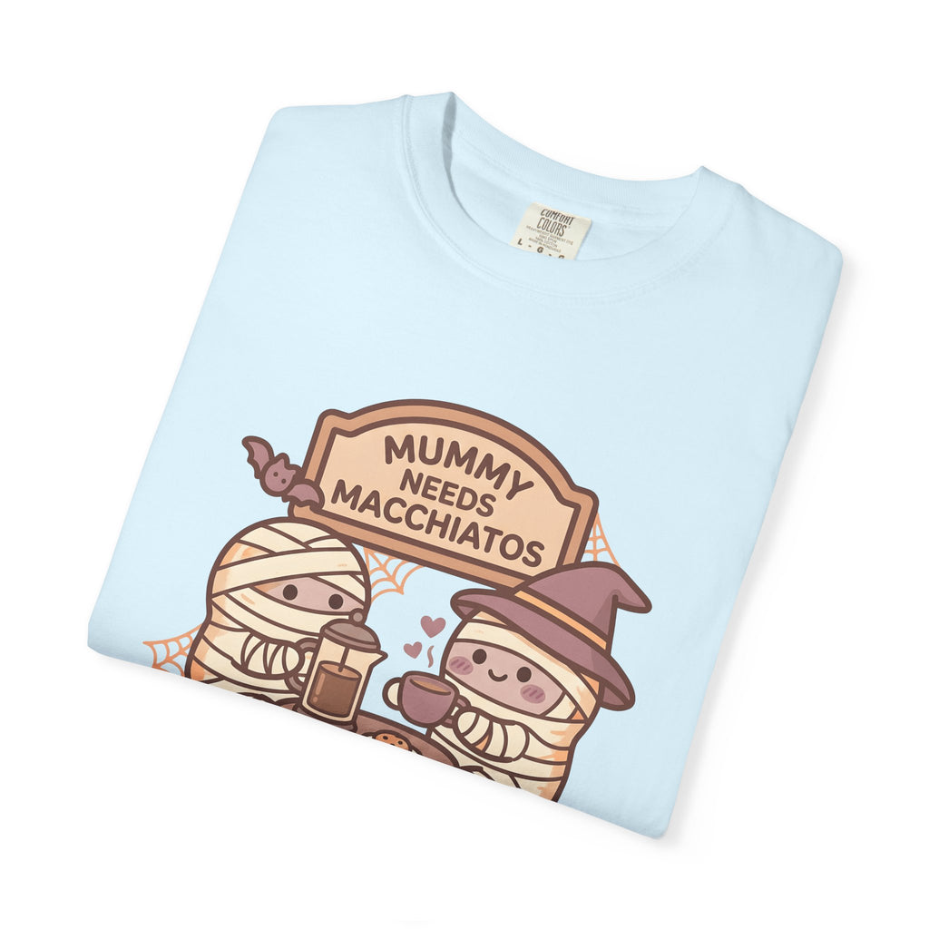 Coffee Mummy Shirt Halloween Espresso Gift Women Cute Tee Mummy T-Shirt Horror Fan Kawaii Tshirt Coffee Graphic Comic Coffee Maker Tshirt