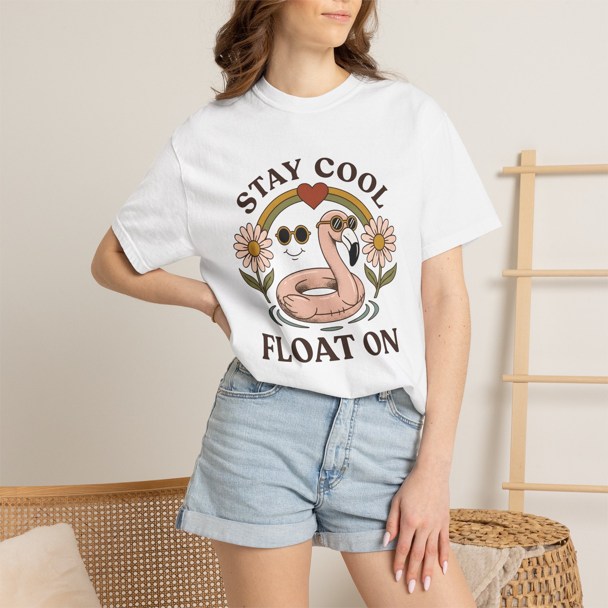 Flamingo Pool Float Shirt Sports Beach Gift Women Nostalgic Tee Inflatable T-Shirt Athlete Fan Coastal Graphic Tshirt Classic Sunflower