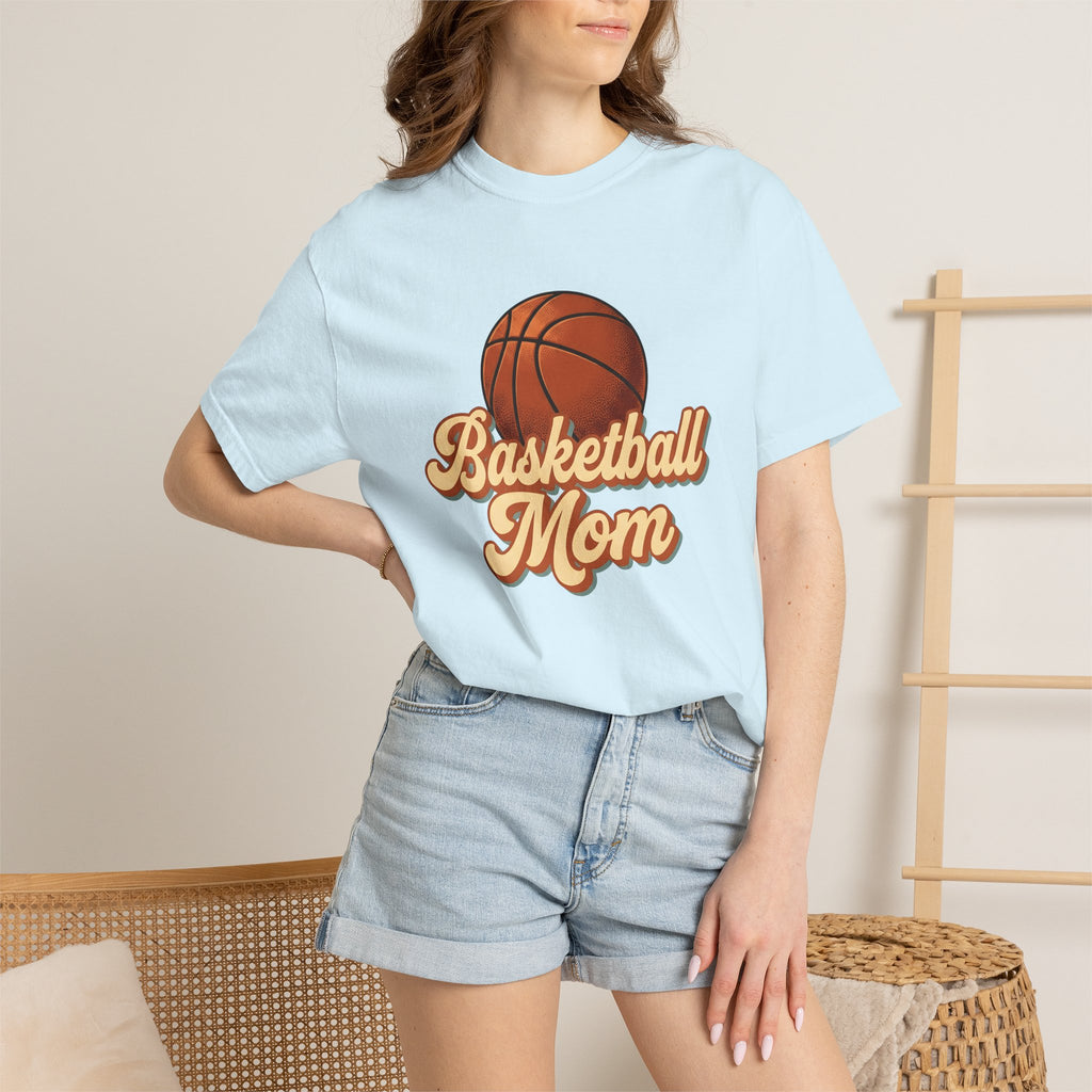 Basketball Shirt Basketball Mom Athletics Gift Women Vintage Tee Hoops T-Shirt Sports Fan Retro Tshirt Sports Graphic Hand Drawn Lettering