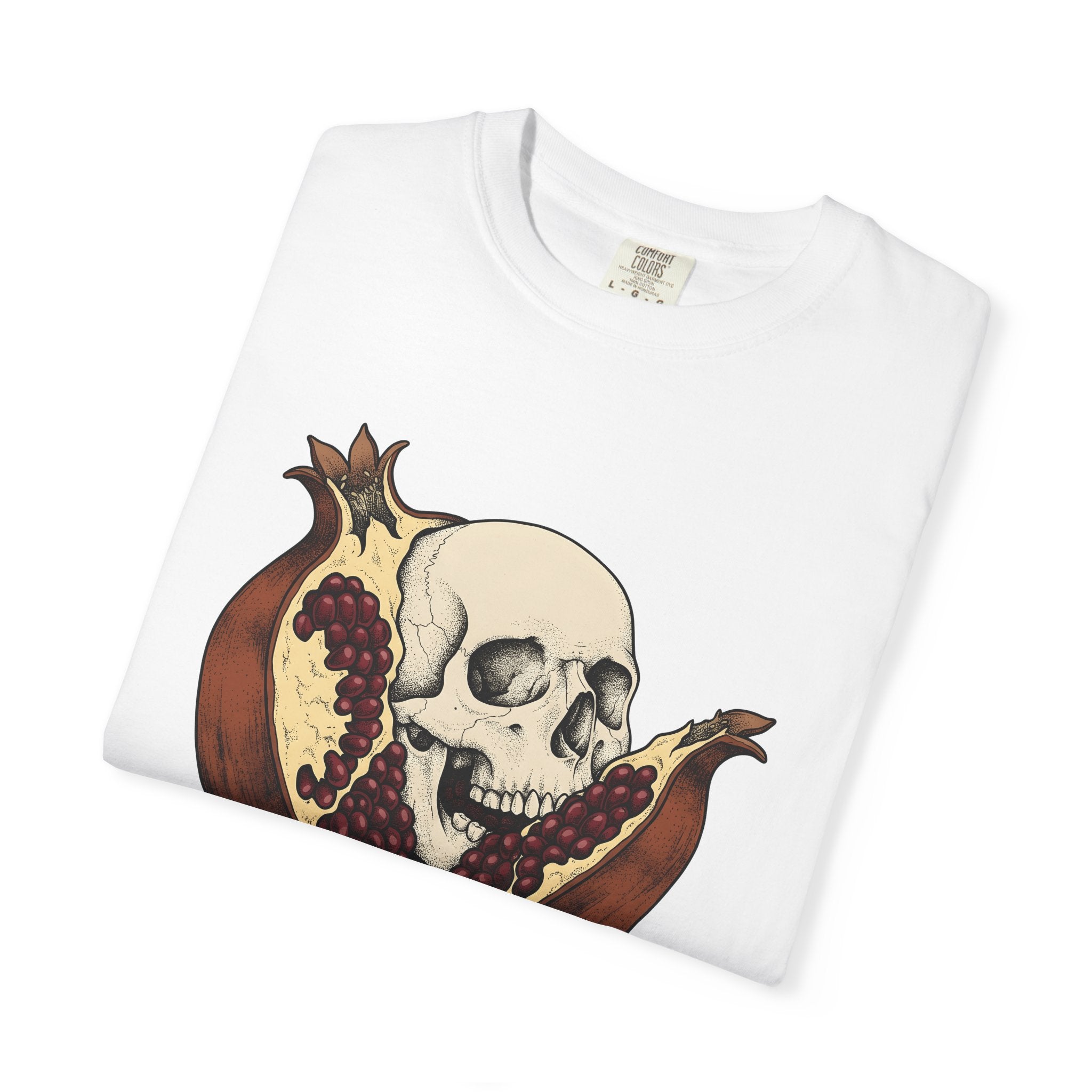 Skull Pomegranate Shirt Funny Paranormal Gift Women Illustration Tee Pomegranate T-Shirt Humor Fan Drawing Graphic Supernatural Graphic