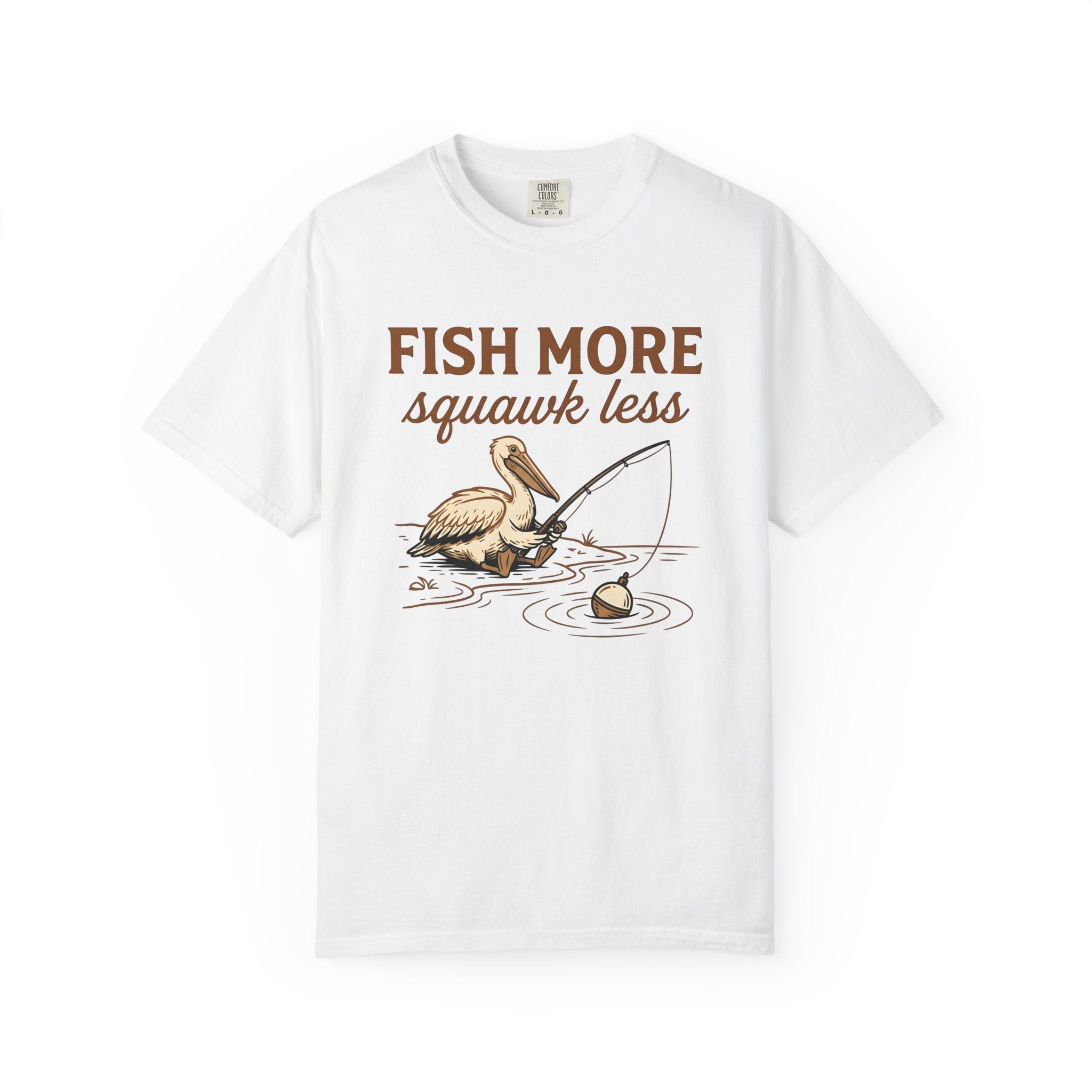 Pelican Fishing Shirt Fishing Outdoors Gift Women Cartoon Tee Fishing T-Shirt Angler Fan Tooned Tshirt Nature Graphic Vintage Fishing Rod