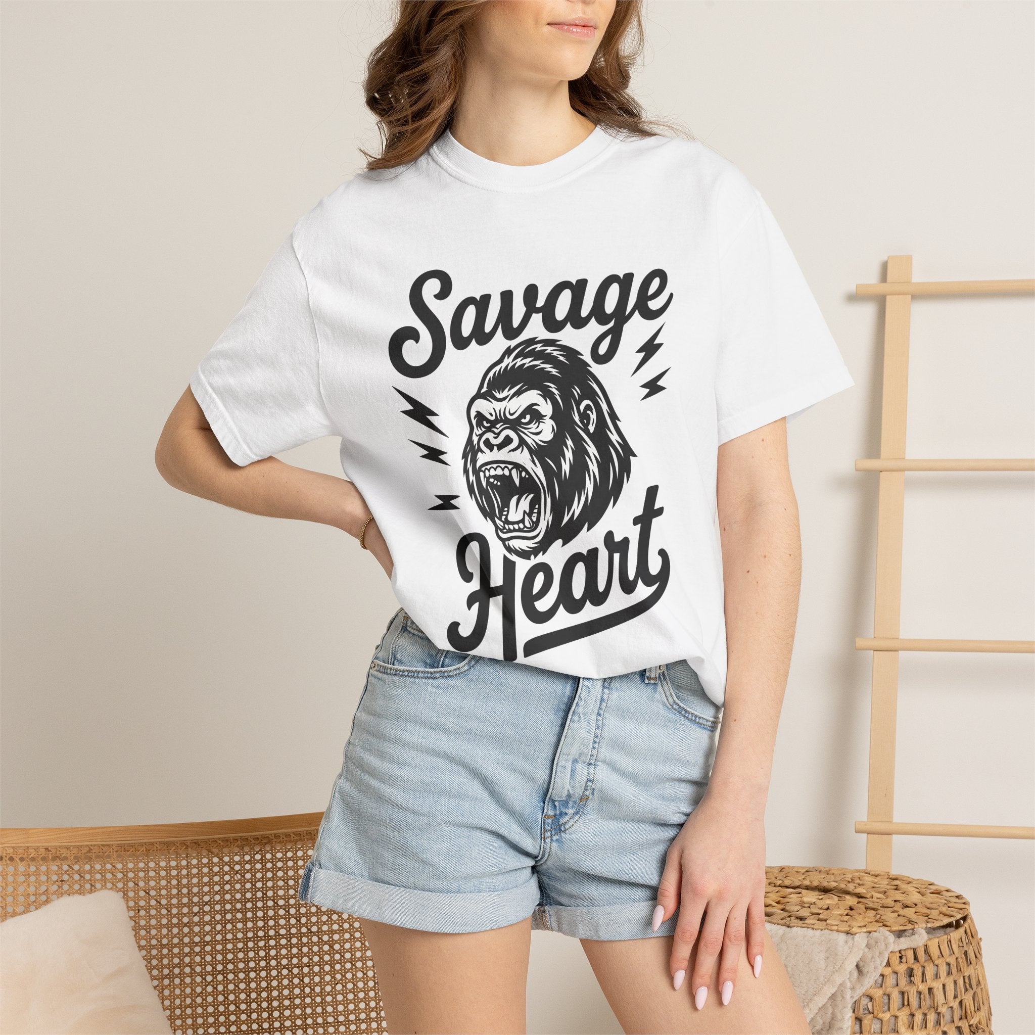 Ape Head Shirt Animals Outdoors Gift Women Pop Art Tee Monkey T-Shirt Wildlife Fan Primal Graphic Tshirt Classic Lightning Streaks Tshirt