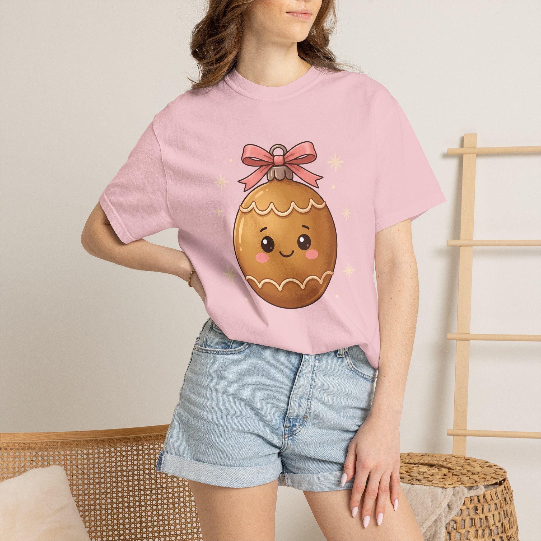 Gingerbread Decoration Shirt Christmas Festive Gift Women Cute Tee Cookie Decorating T-Shirt Xmas Fan Holiday Graphic Tshirt Comic Ribbon