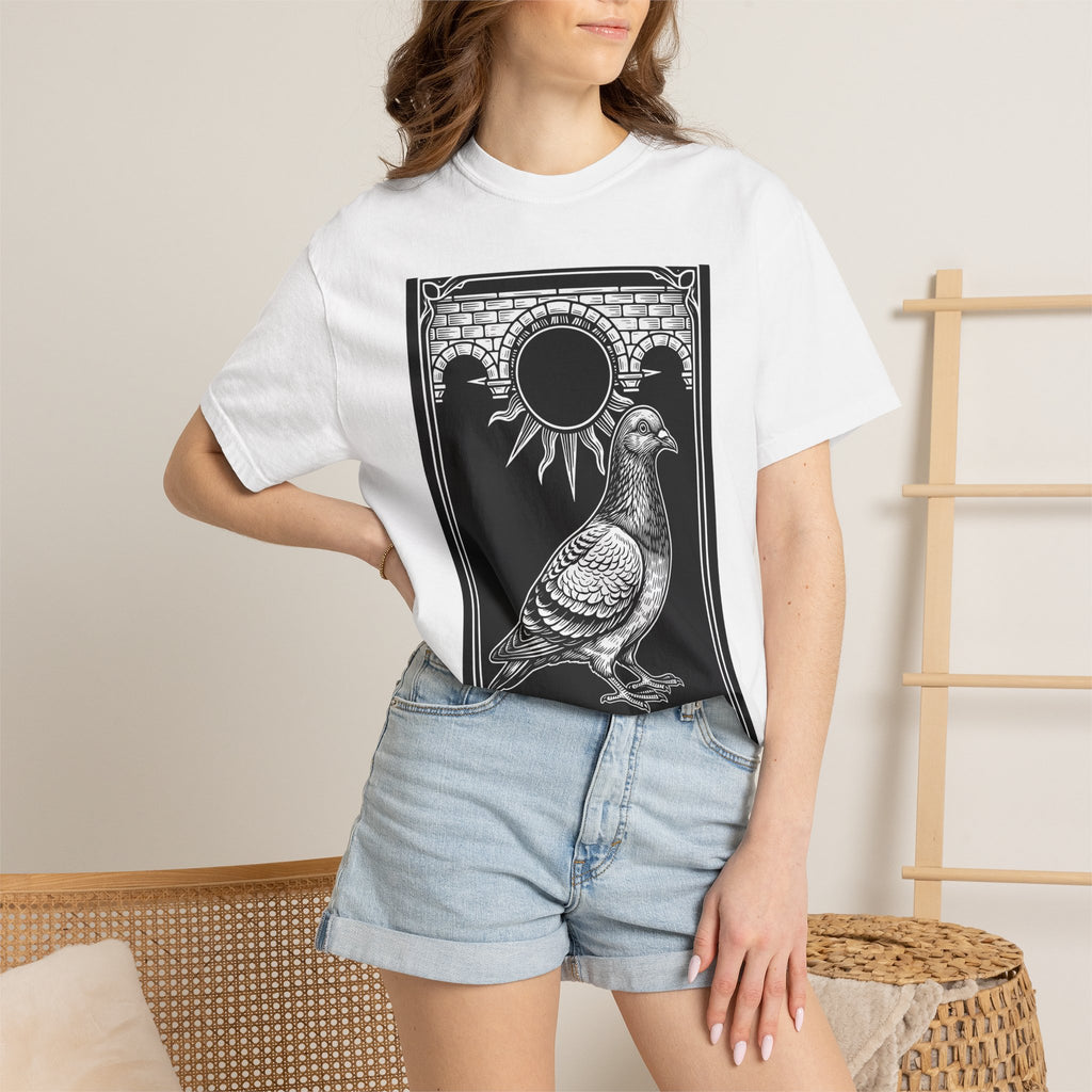 Dove Tarot Card Shirt Animals Mystic Gift Women Dark Tee Tarot Card T-Shirt Creature Fan Gothic Tshirt Occult Graphic Retro Sunlight Tshirt