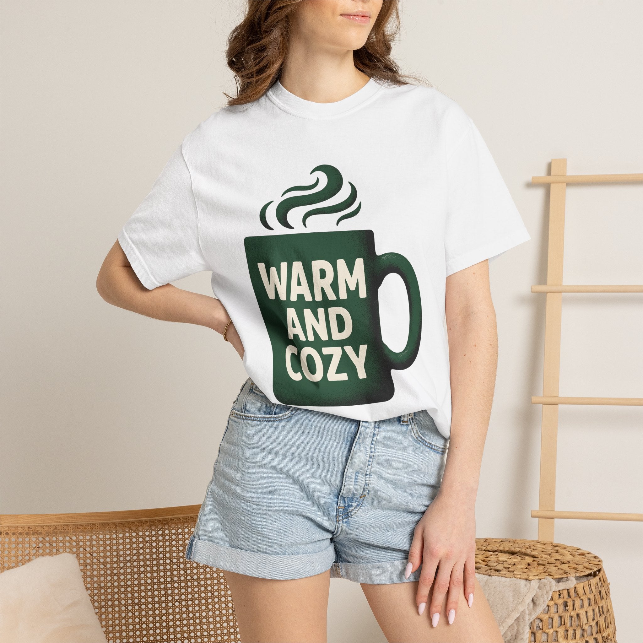 Tea Mug Shirt Christmas Latte Gift Women Farmhouse Tee Coffee Mug T-Shirt Xmas Fan Coffee Cup Tshirt Coffee Graphic Line Art Steam Tshirt