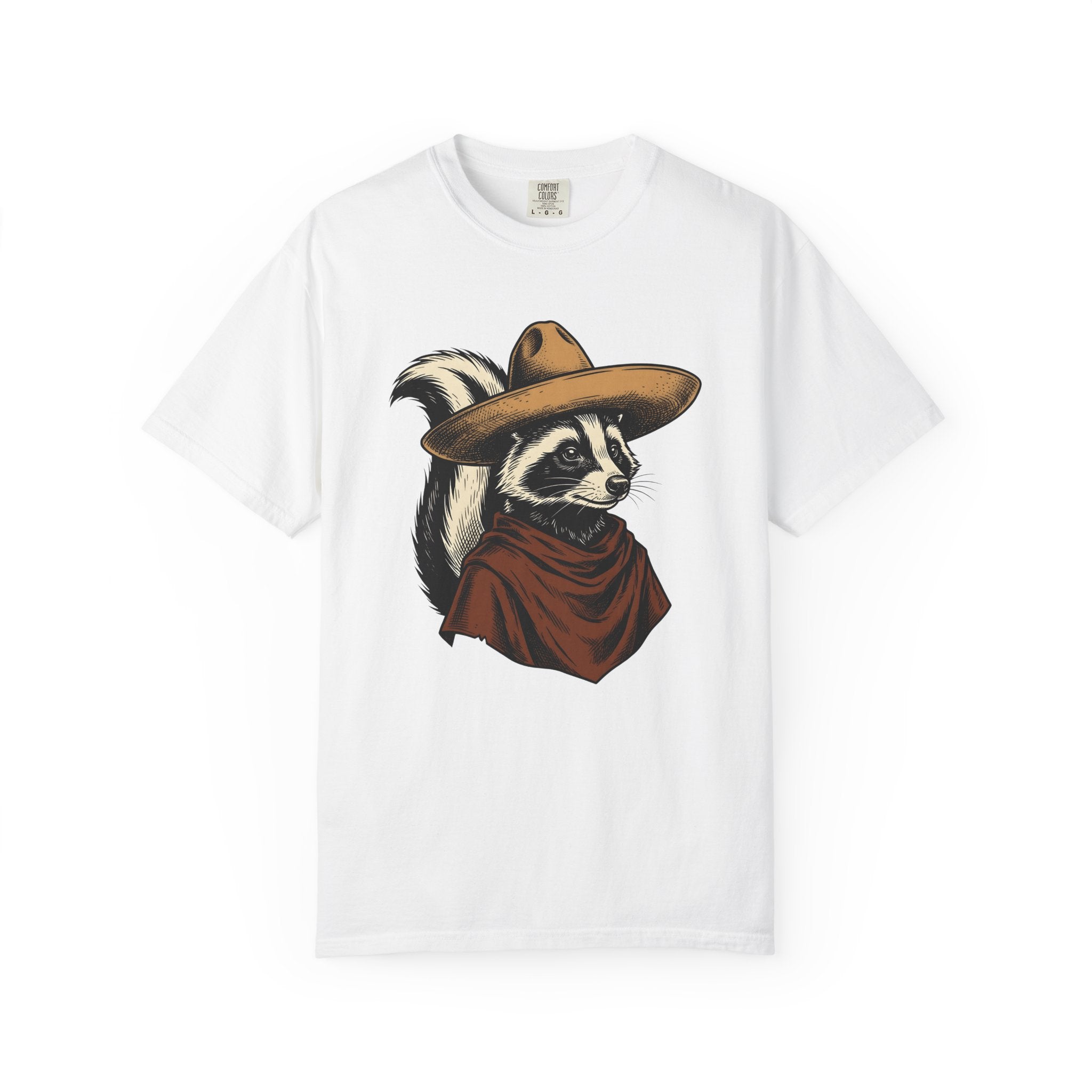 Raccoon Sombrero Shirt Animal Wild West Gift Women Distressed Tee Trash Panda T-Shirt Animal Fan Vintage Tshirt Cowboy Graphic Doodle