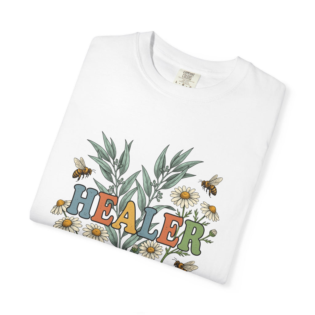 Wildflower Blossoms Bees Shirt Nurses Fitness Gift Women Line Art Tee Wildflowers T-Shirt Nurse Enthusiast Illustration Design Classic