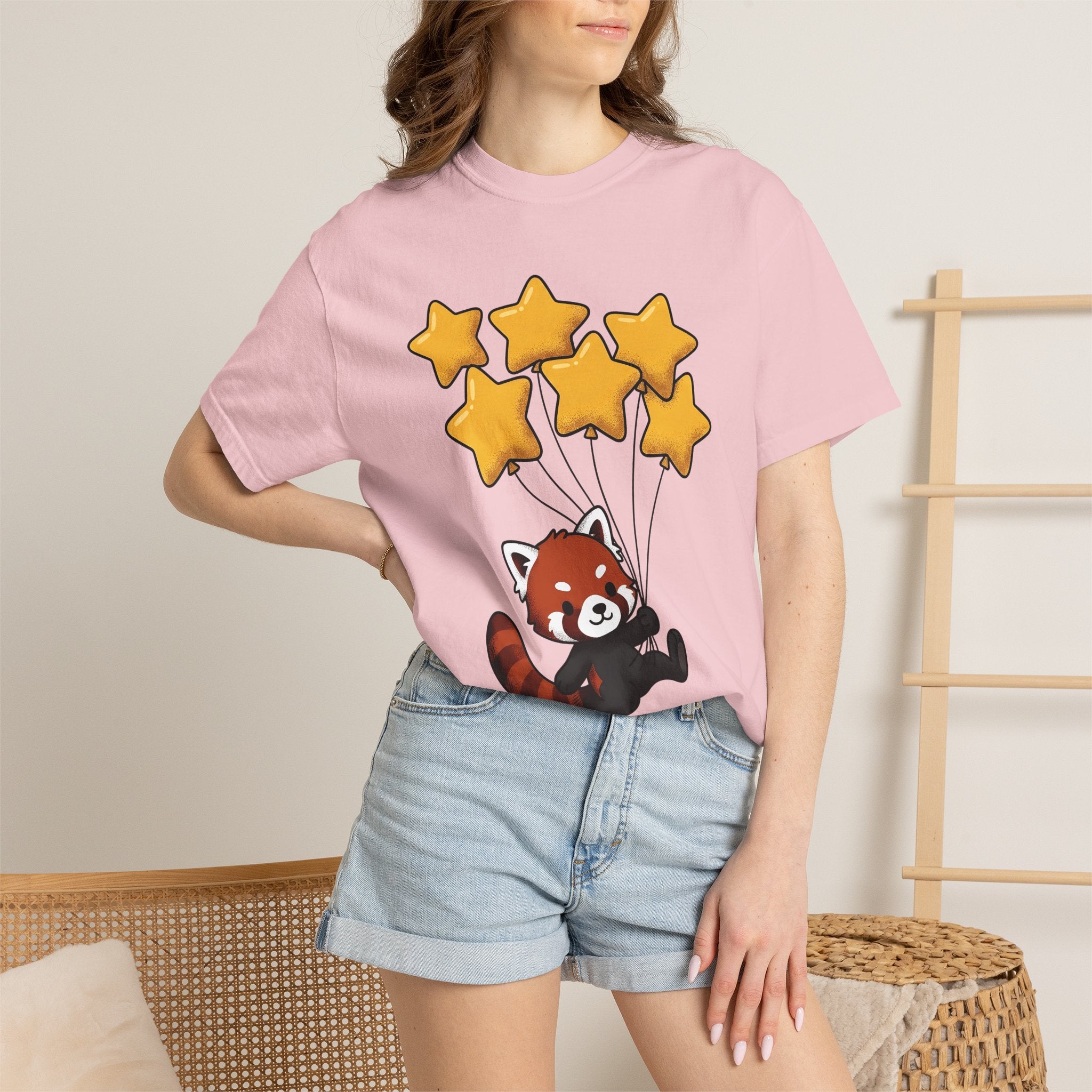 Red Panda Shirt St. Valentine's Day Animal Gift Women Kawaii Tee Panda T-Shirt Valentine Fan Cute Tshirt Wildlife Graphic Cartoon Star