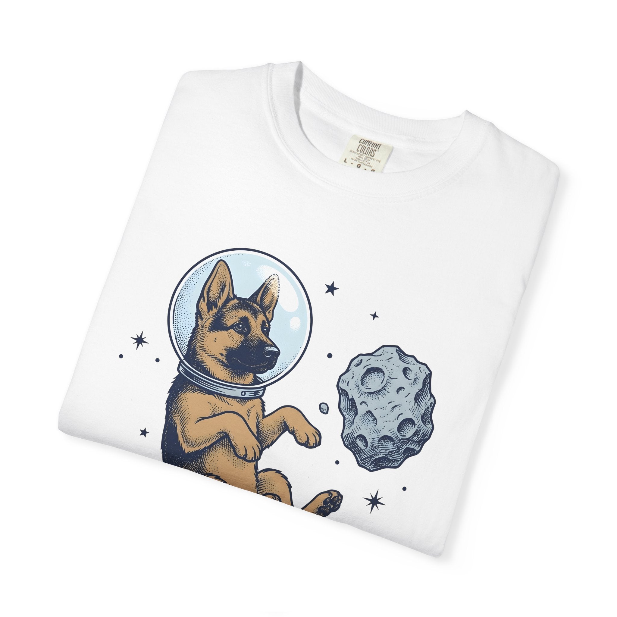 Space Dog Shirt Dog Galaxy Gift Women Retro Tee Astronaut T-Shirt Dog Owner Pup Vintage Tshirt Cosmic Illustration Sketch Meteor Tshirt