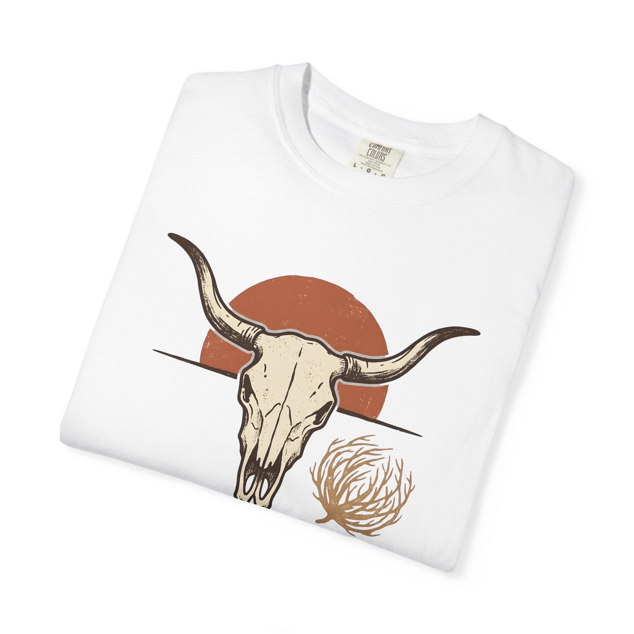 Steer Skull Shirt Cowgirl Country Gift Women Farmhouse Tee Bull Skull T-Shirt Rodeo Fan Rustic Graphic Tshirt Old-Fashioned Prairie Plant