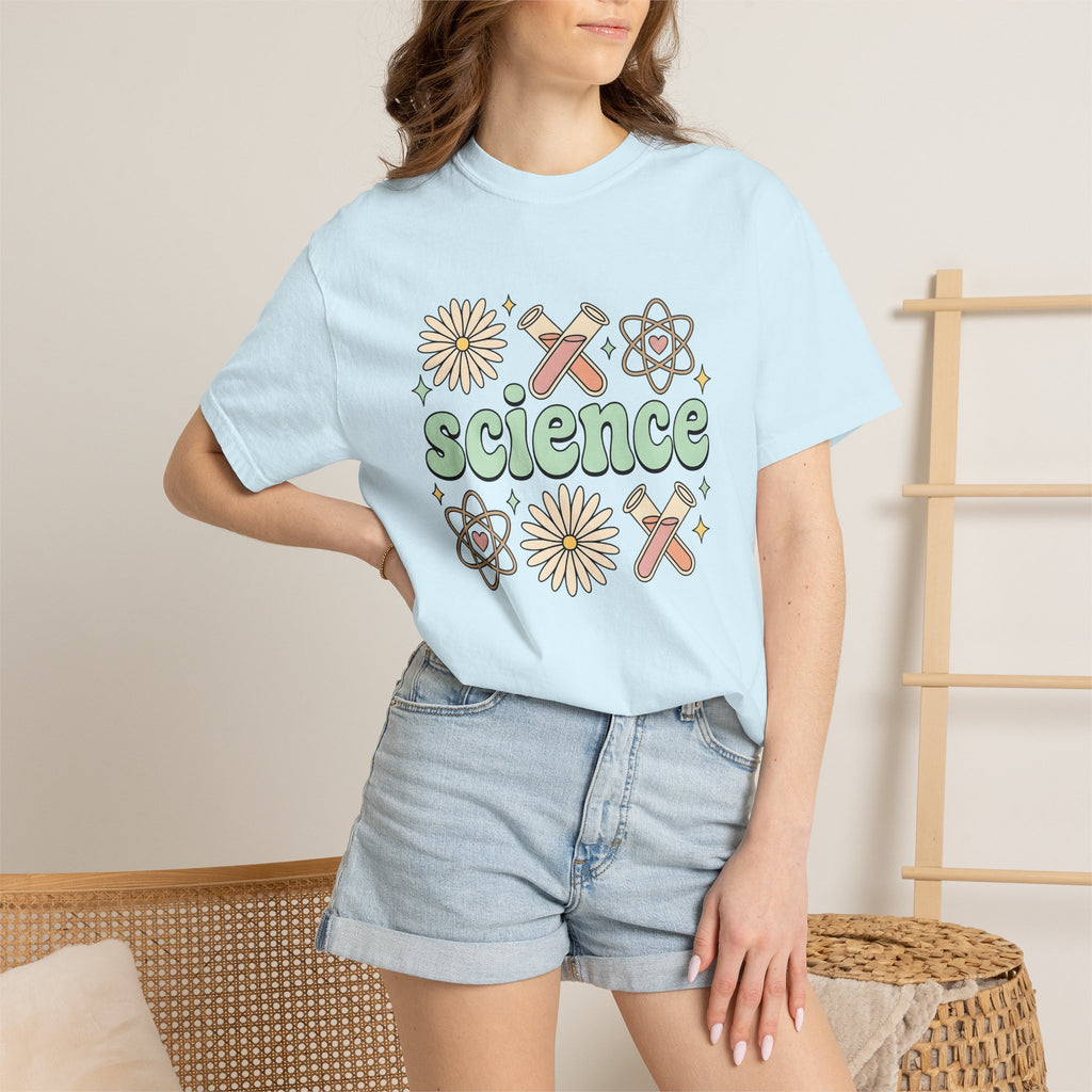Science Drawing Shirt Teachers School Gift Women Cartoon Tee Scientific Illustration T-Shirt Educator Enthusiast Comic Tshirt Classroom