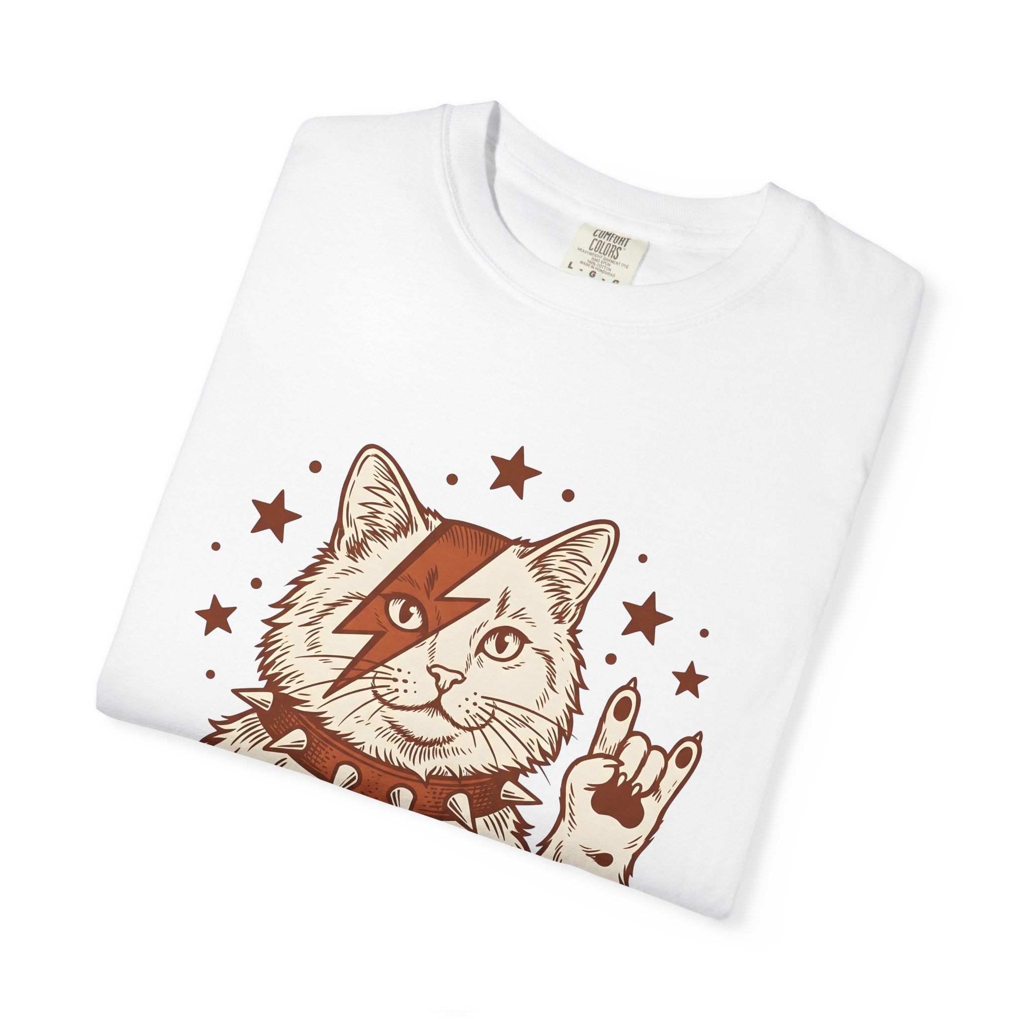 Stone Kitty Shirt Cat Concert Gift Women Classic Tee Kitty T-Shirt Cat Fan Retro Tshirt Festival Graphic Outline Shining Stars Tshirt