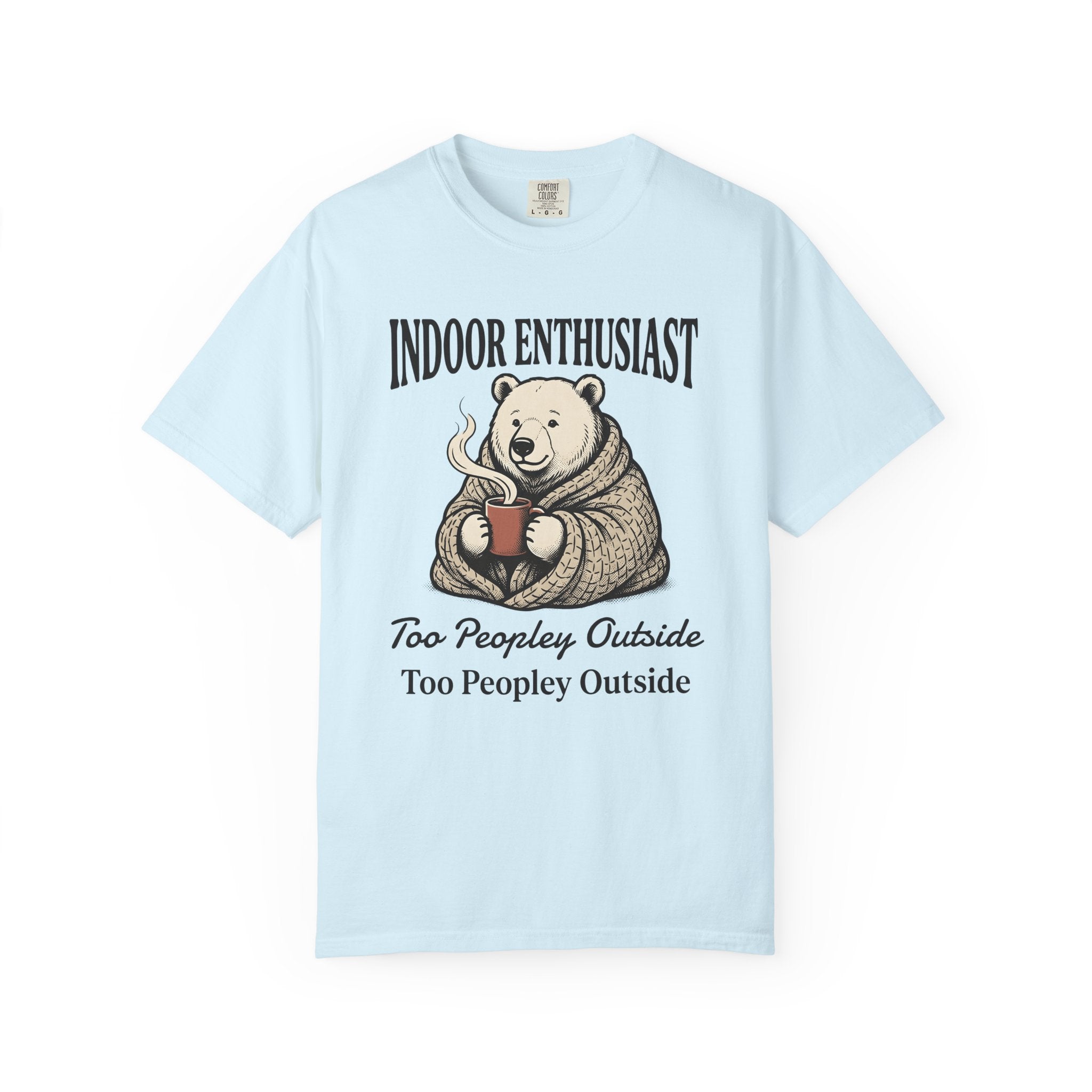 Bear Latte Shirt Funny Shy Gift Women Retro Tee Coffee T-Shirt Humor Fan Vintage Tshirt Introvert Graphic Doodle Throw Tshirt