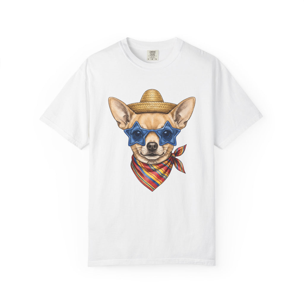 Chihuahua Puppy Shirt Dog Clothing Gift Women Sketch Tee Puppy T-Shirt Dog Fan Pup Drawing Clothing Graphic Retro Star Glasses Tshirt