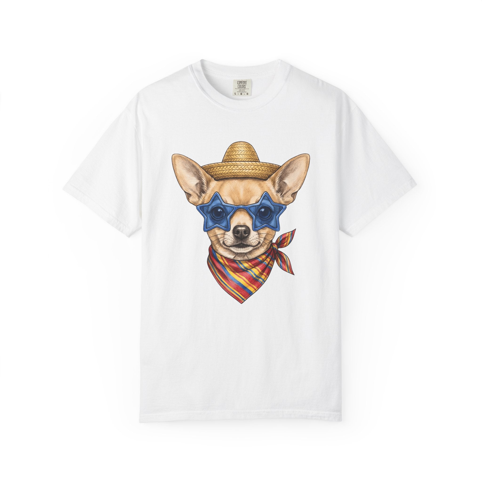Chihuahua Puppy Shirt Dog Clothing Gift Women Sketch Tee Puppy T-Shirt Dog Fan Pup Drawing Clothing Graphic Retro Star Glasses Tshirt
