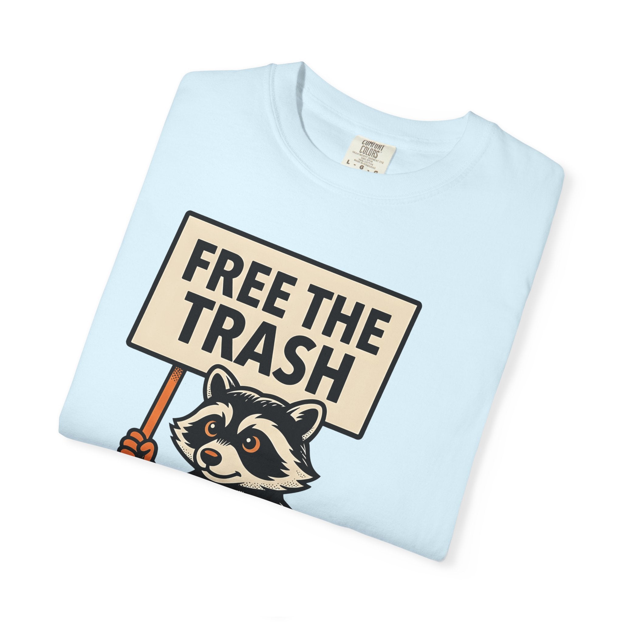Raccoon Cartoon Shirt Funny Animal Gift Women Bold Graphic Tee Trash Panda T-Shirt Humor Fan Graphic Design Illustration Vintage Protest
