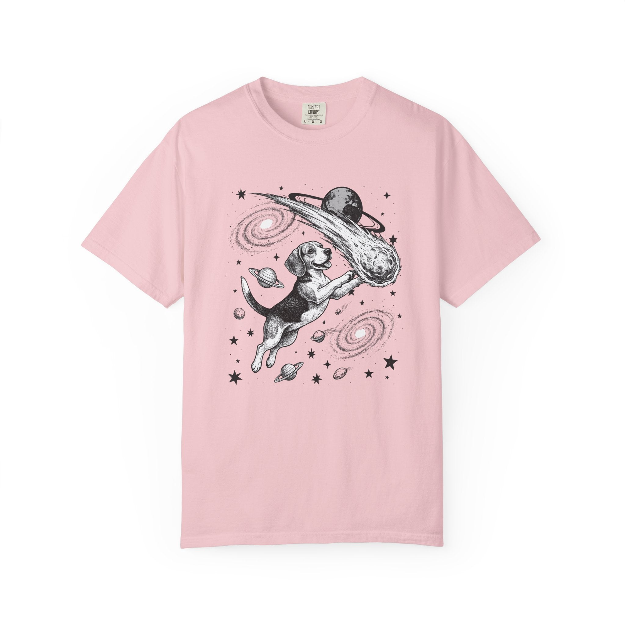 Beagle Rocket Shirt Dog Cosmos Gift Women Retro Tee Hound T-Shirt Dog Fan Vintage Tshirt Galaxy Graphic Line Art Space Rock Tshirt