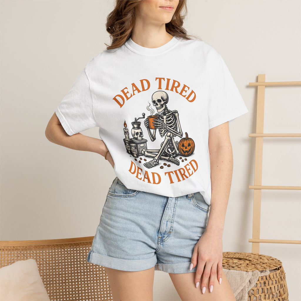 Skull Latte Shirt Halloween Espresso Gift Women Retro Tee Coffee T-Shirt Horror Fan Vintage Tshirt Coffee Graphic Sketch Gourd Tshirt