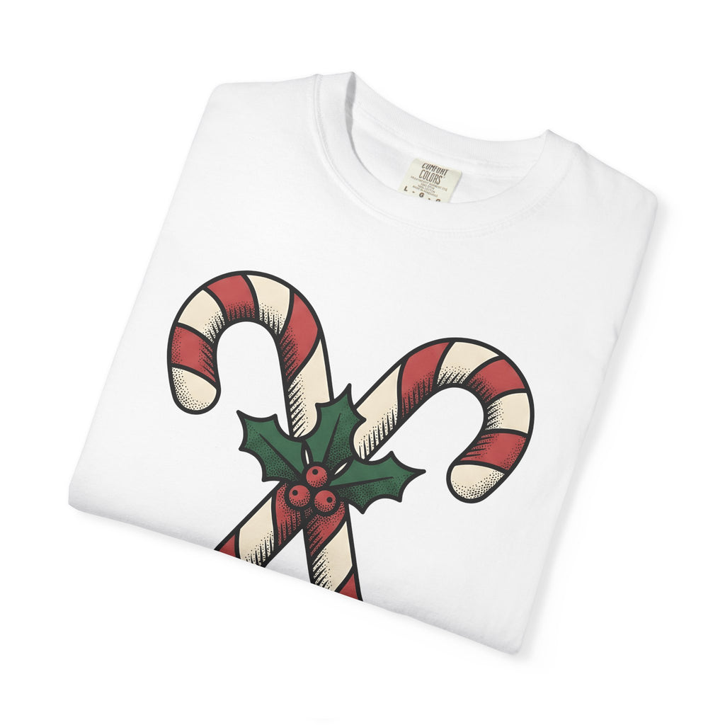 Christmas Sticks Shirt Christmas Celebration Gift Women Shabby Chic Tee Christmas Trees T-Shirt Xmas Fan Holiday Graphic Tshirt Mid Century