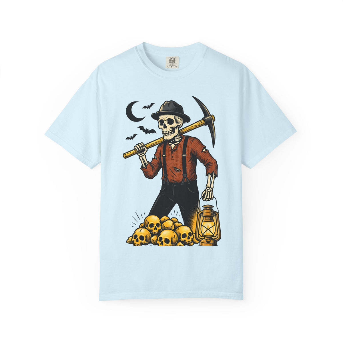 Skeleton Miner Shirt Halloween Dark Unisex Gift Retro Tee Miner T-Shirt Horror