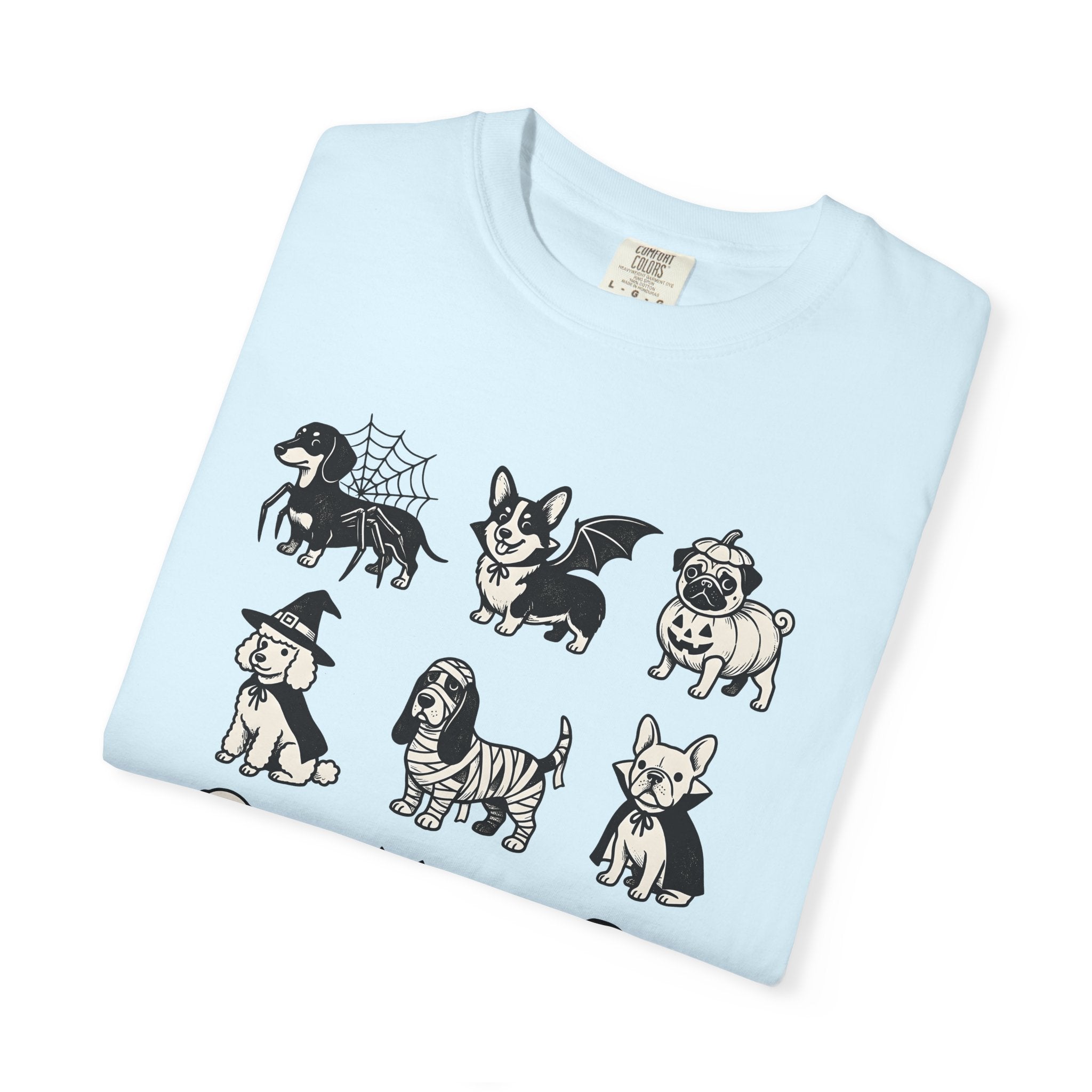 Scary Dogs Shirt Dog Celebration Gift Women Funny Tee Frightful Dogs T-Shirt Dog Fan Spooky Graphic Party Illustration Retro Tshirt Old