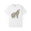 Wolf Emblem Shirt Animals Wildlife Gift Women Tribal Tee Wolf T-Shirt Animal Fan Wolfen Tshirt Wildlife Graphic Doodle Bloom Motif Tshirt