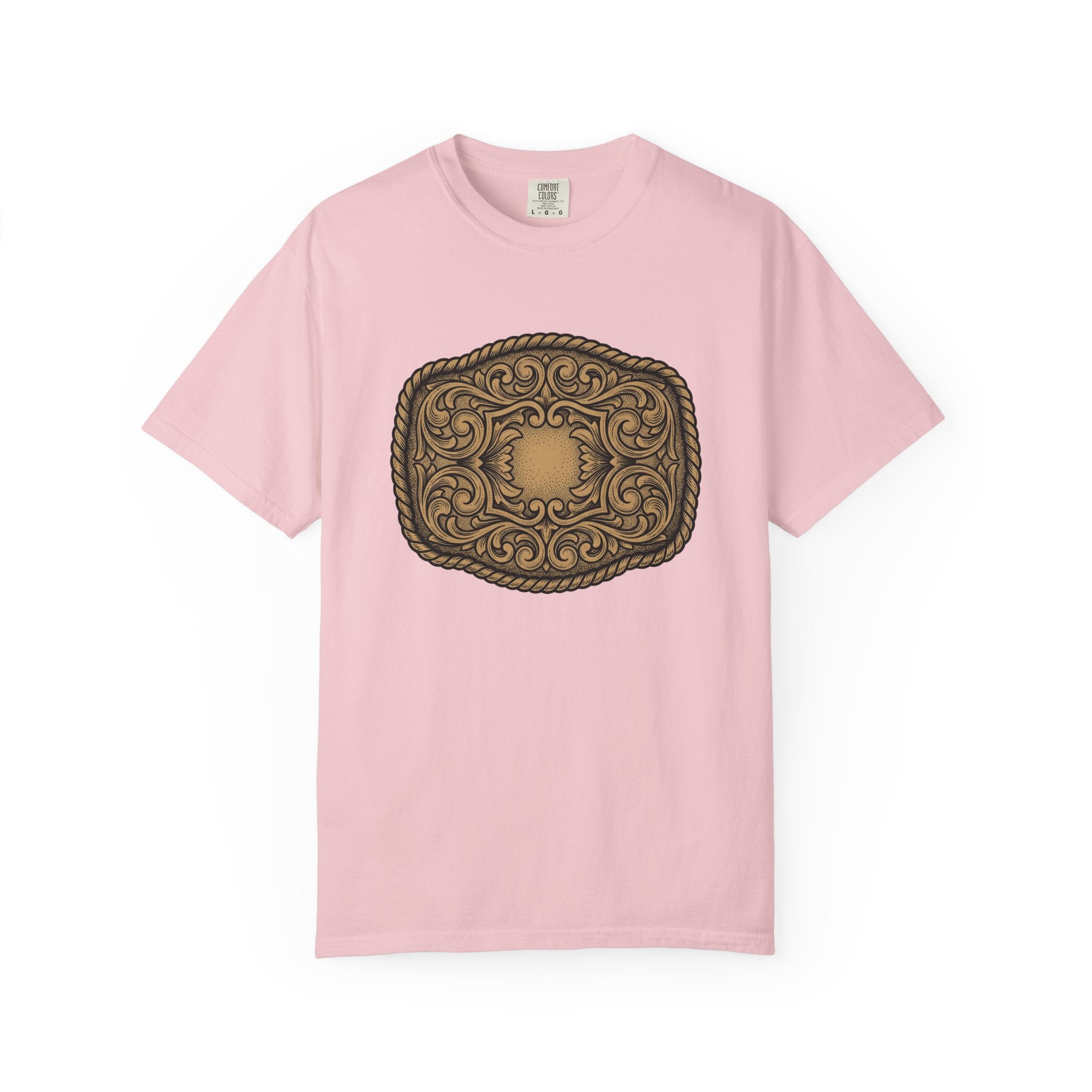 Cowboy Belt Buckle Shirt Cowgirl Western Gift Women Retro Tee Belt Buckle T-Shirt Rodeo Fan Vintage Tshirt Country Graphic Sketch Flower