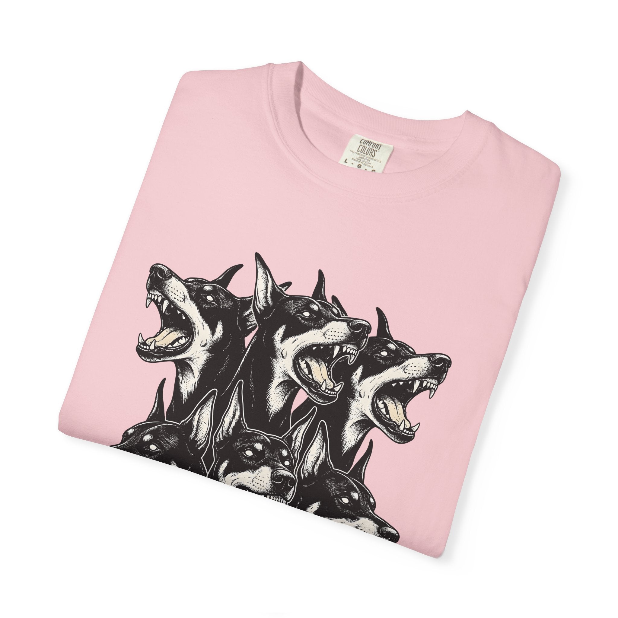 Doberman Puppy Shirt Dog Goth Gift Women Old School Tee Dobermann T-Shirt Dog Fan Vintage Tshirt Dark Graphic Retro Teeth Tshirt