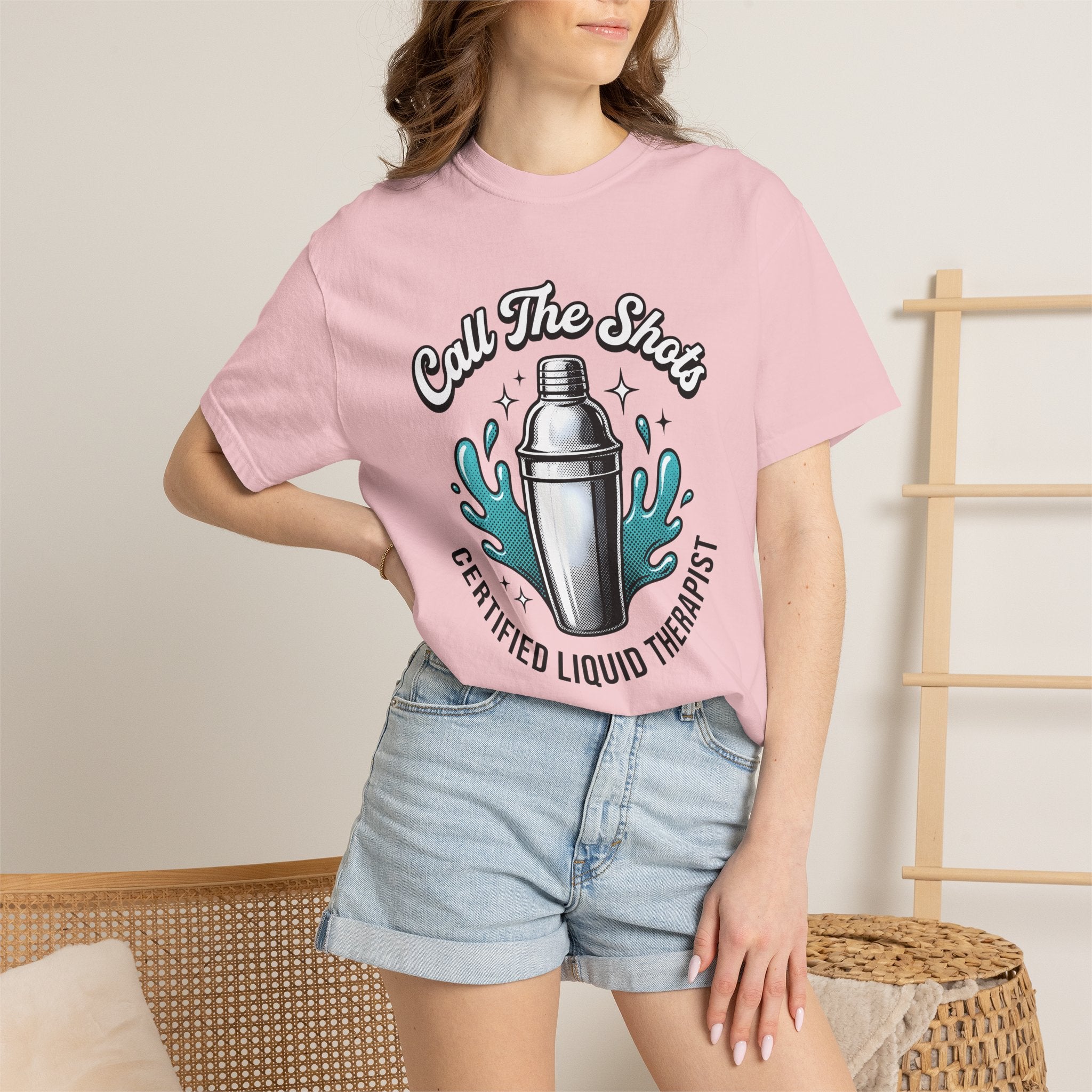Drink Shaker Shirt Funny Mixology Gift Women Graphic Tee Cocktail Shaker T-Shirt Humor Fan Typography Tshirt Bartending Graphic Design