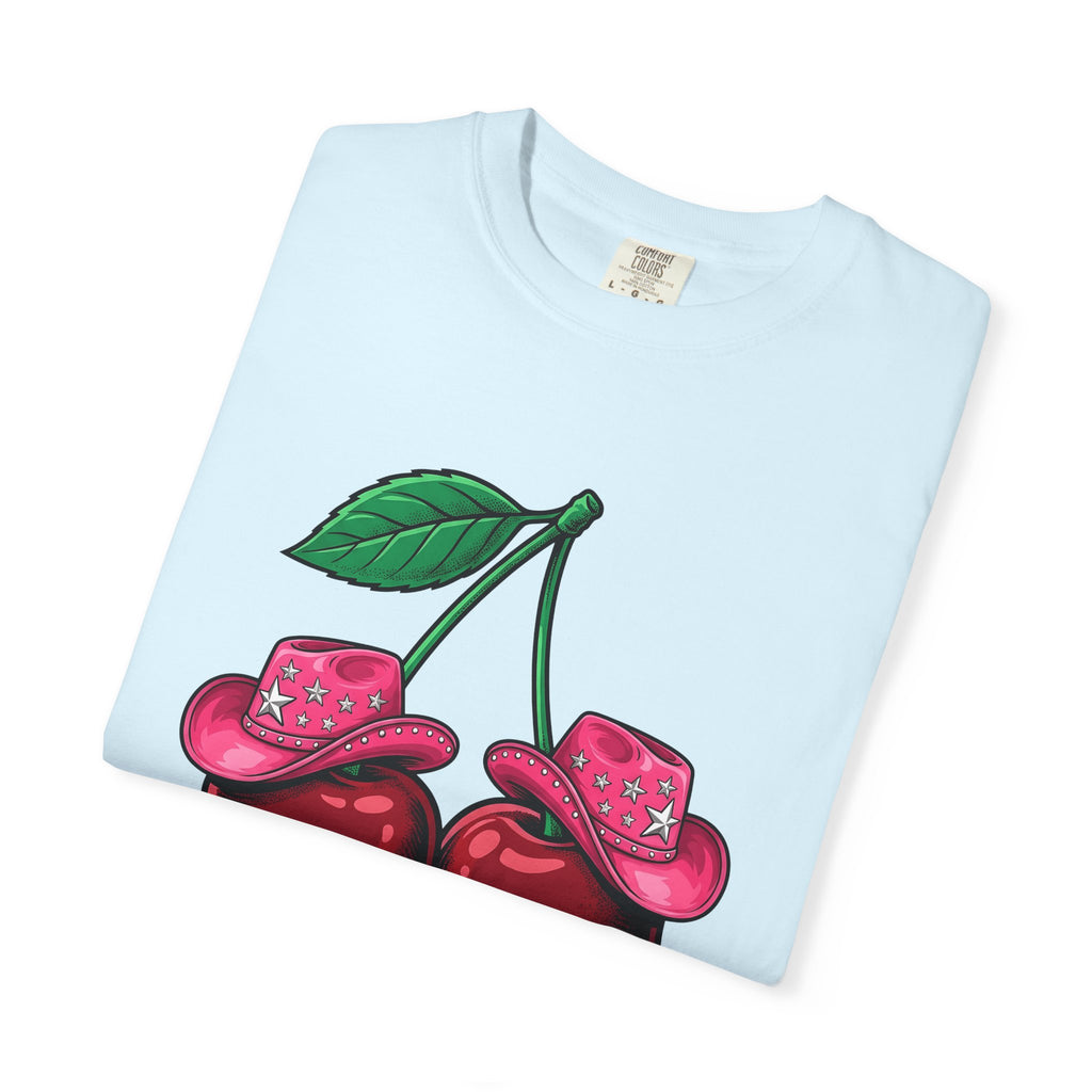 Cherry Cowboy Hat Shirt Cowgirl Harvest Gift Women Cartoon Tee Cowboy Hat T-Shirt Rodeo Fan Cartoon Tshirt Autumn Graphic Classic Star Icon