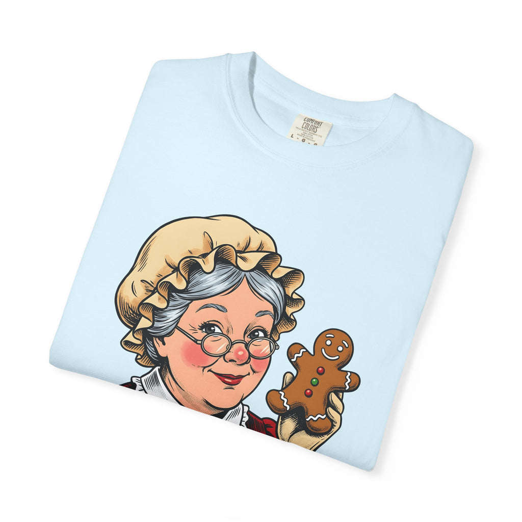 Mrs Claus Shirt Christmas Desserts Gift Women Retro Tee Santa Wife T-Shirt Xmas Fan Holiday Tshirt Treat Illustration Sketch Gingerbread