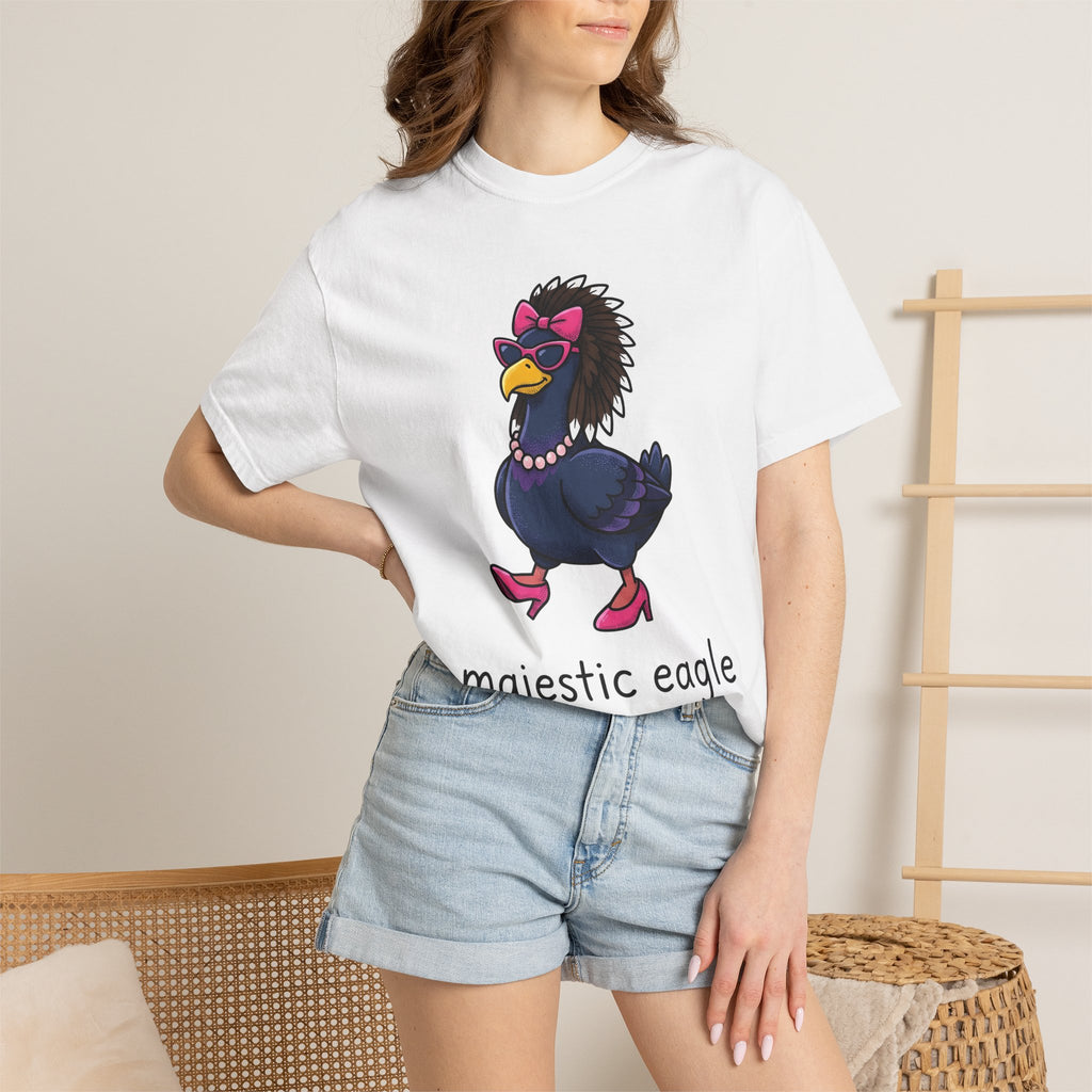 Eagle Drawing Shirt Funny Wildlife Gift Women Cartoon Tee Bald Eagle T-Shirt Comedian Fan Caricature Tshirt Animal Graphic Classic Cool