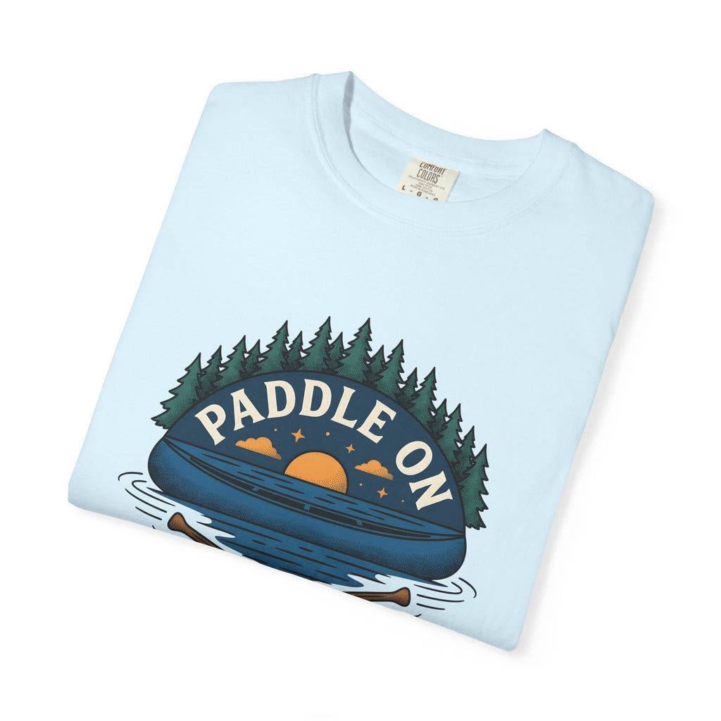 Paddle Boat Sunset Shirt Sports Exploration Gift Women Distressed Tee Pontoon Boat T-Shirt Athlete Fan Vintage Tshirt Adventure Graphic