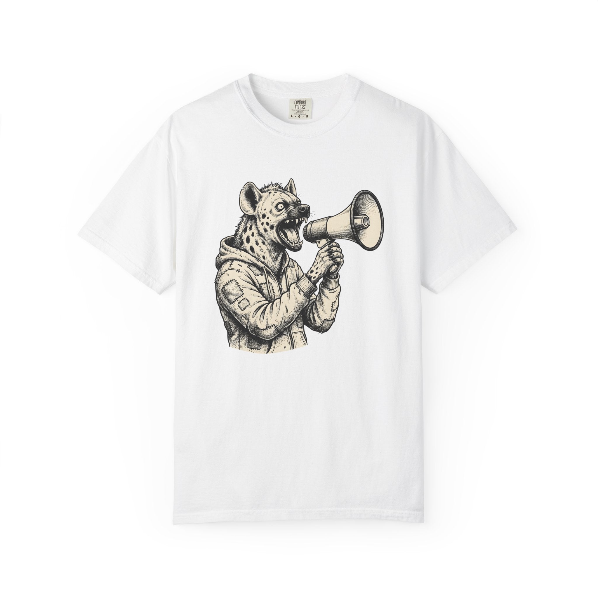 Hyena Loudspeaker Shirt Animals Casual Wear Gift Women Traditional Tee Megaphone T-Shirt Wildlife Fan Vintage Tshirt Streetwear Graphic Hand