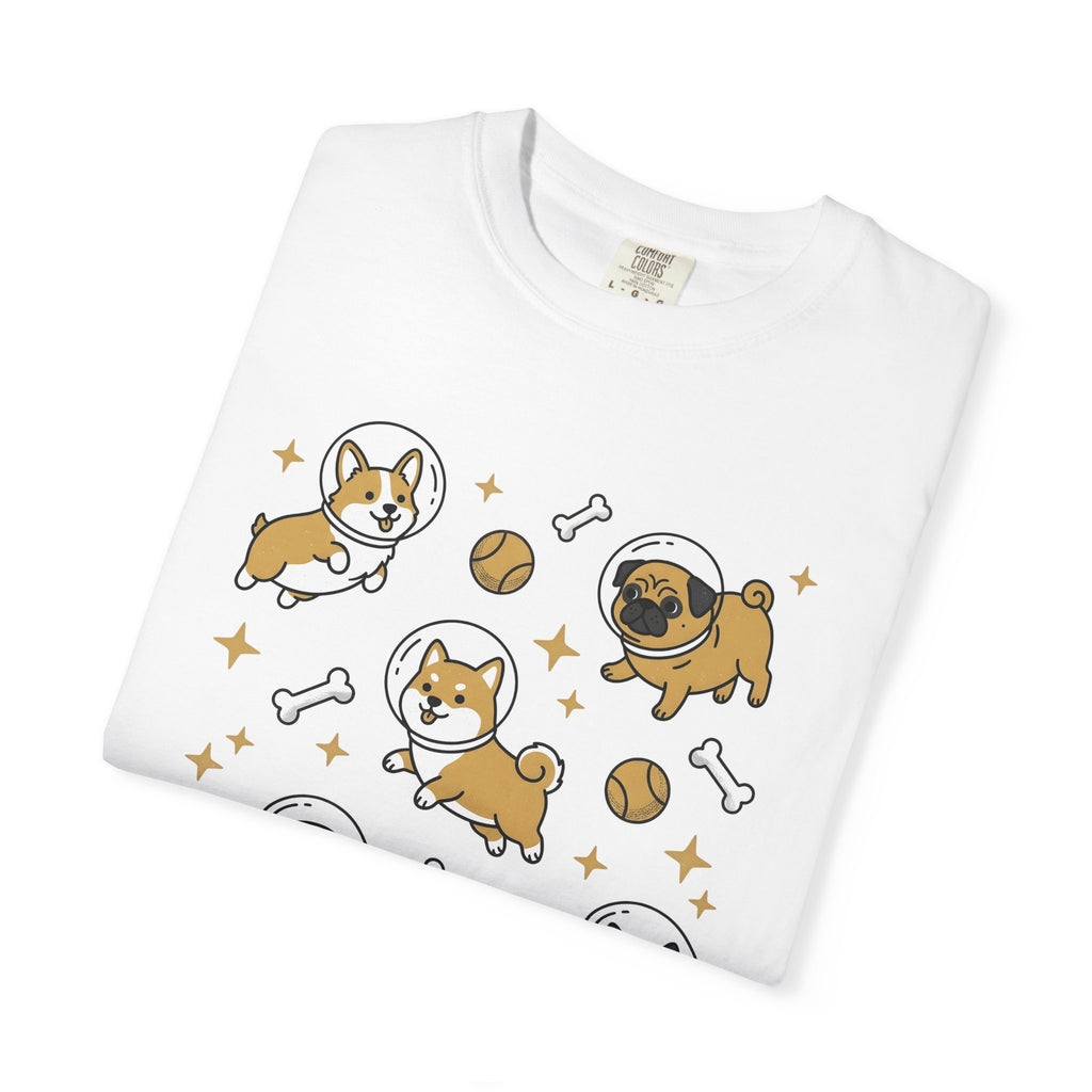 Astronaut Dogs Shirt Dog Space Gift Women Kawaii Tee Space Dog T-Shirt Dog Fan Canine Tshirt Galaxy Graphic Cartoon Tennis Ball Tshirt