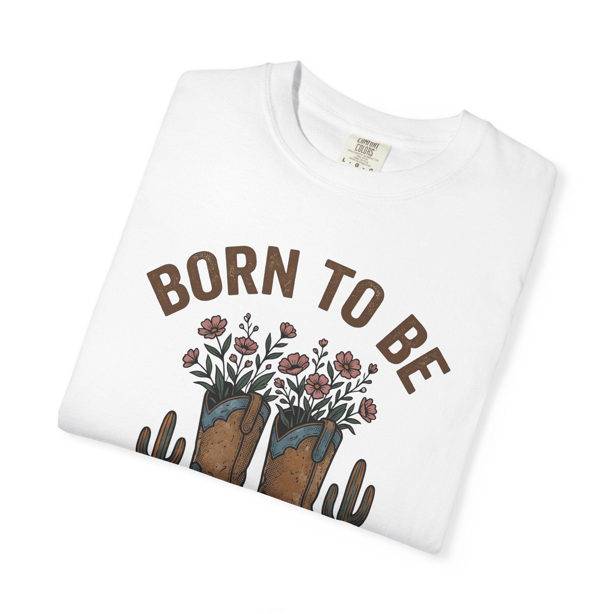 Leather Boots Blossoms Shirt Cowgirl Cowboy Gift Women Distressed Tee Boots T-Shirt Rodeo Fan Vintage Tshirt Cowboy Graphic Line Art Desert