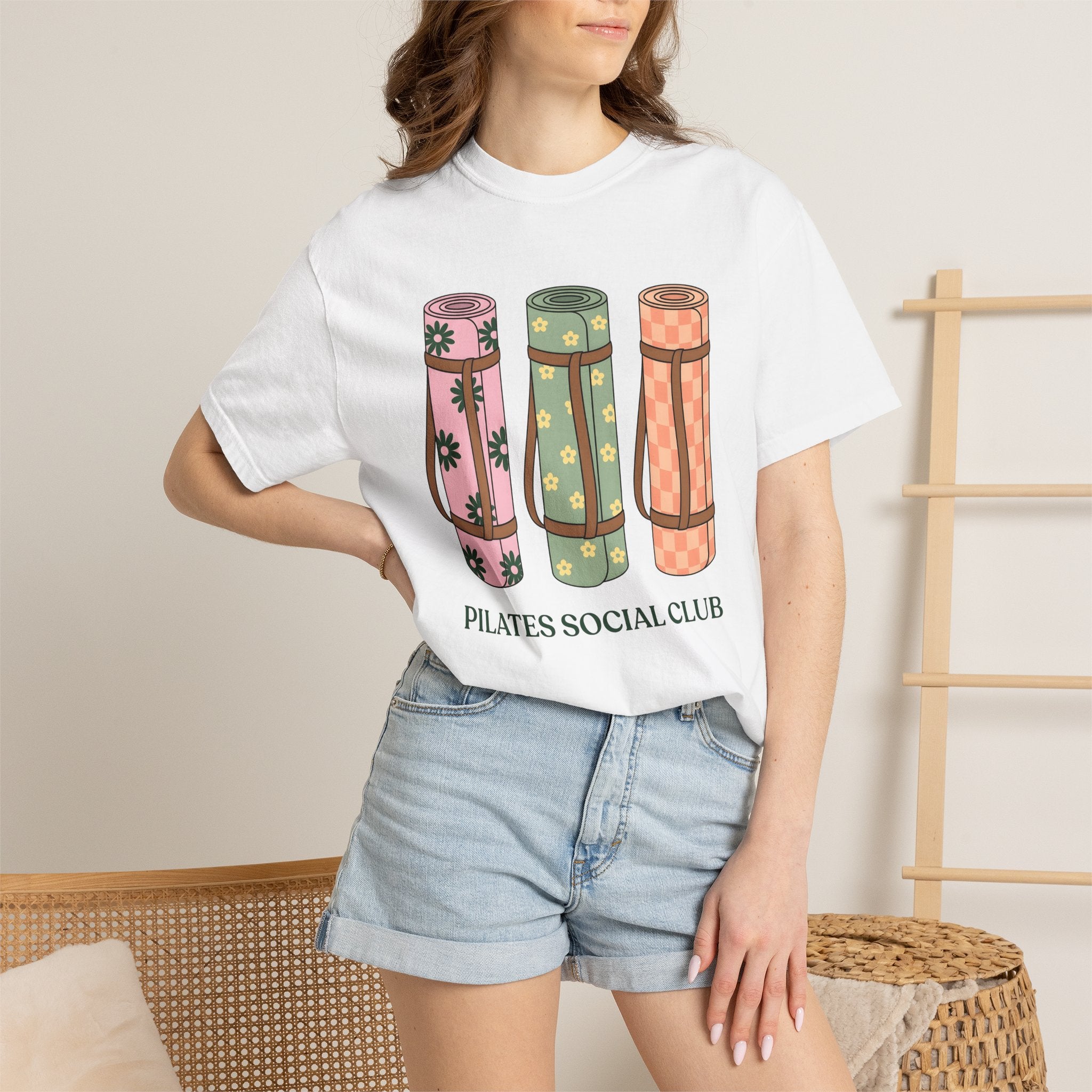Meditation Mats Shirt Pilates Fitness Gift Women Tribal Tee Yoga Mat T-Shirt Fitness Enthusiast Ethnic Tshirt Workout Graphic Classic Petals