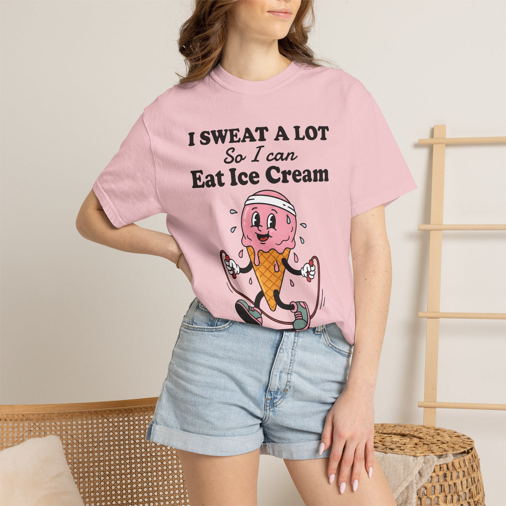 Ice Cream Cone Shirt Cute Fitness Gift Women Cartoon Tee Ice Cream T-Shirt Adorable Enthusiast Comic Tshirt Workout Graphic Retro Jump Rope