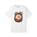 Hedgehog Art Shirt Animals Vintage Gift Women Paint Tee Porcupine T-Shirt Wildlife Enthusiast Painter Tshirt Retro Graphic Line Art Fungus