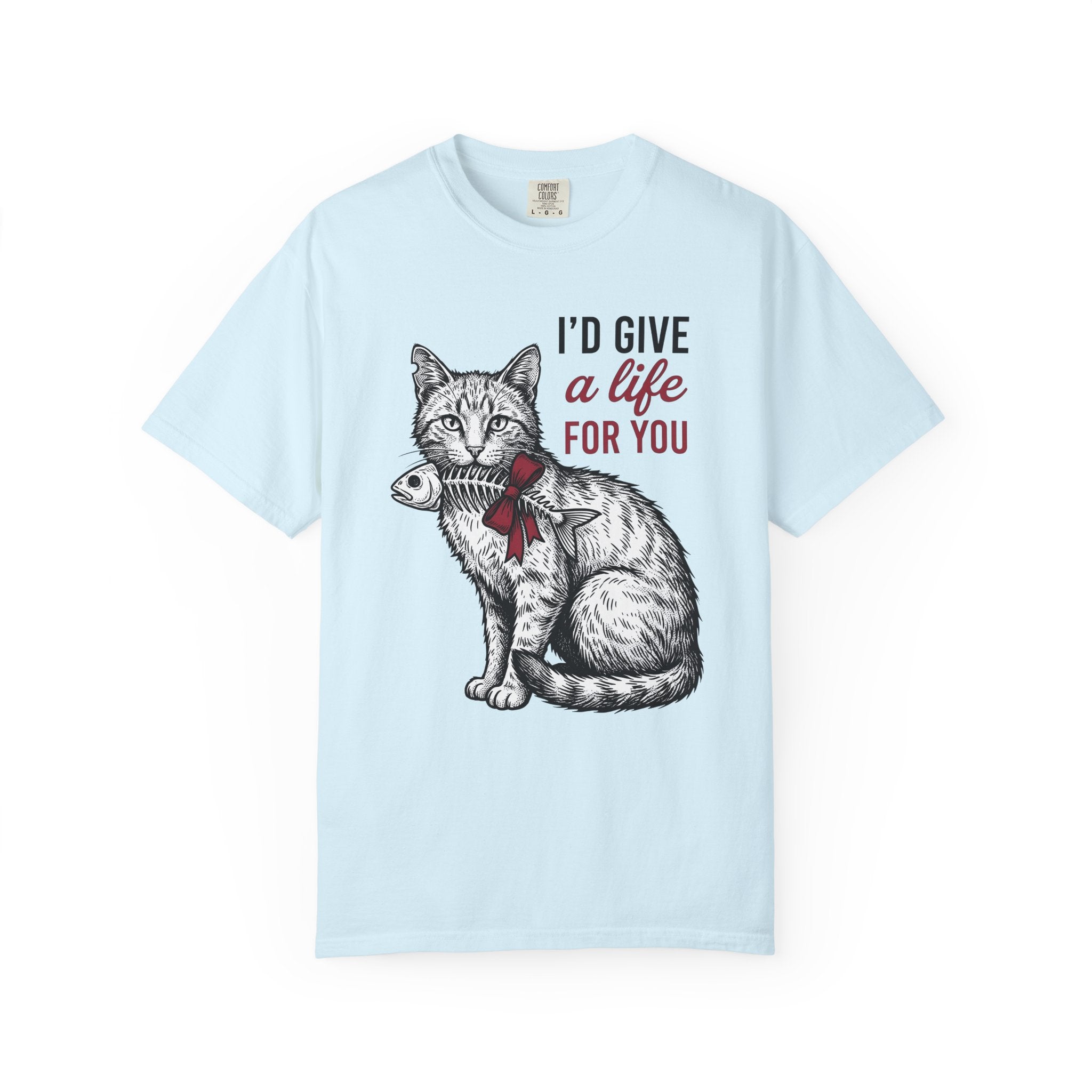 Cat Fishbone Shirt St. Valentine's Day Animal Gift Women Hand Drawn Tee Fish Skeleton T-Shirt Valentine Fan Illustrated Graphic Tshirt