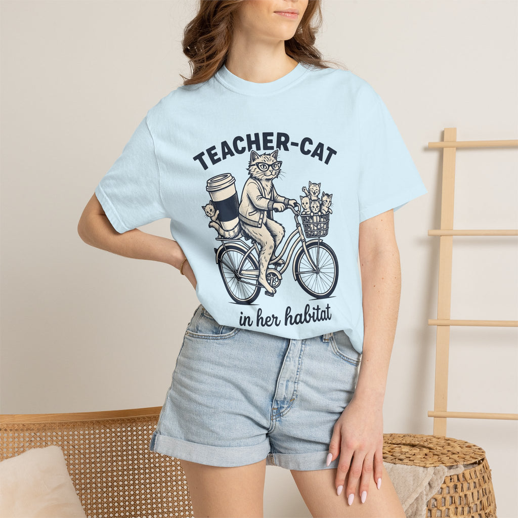 Feline Cycle Shirt Teacher Wildlife Gift Women Rustic Tee Cat Cycle T-Shirt Educator Enthusiast Country Tshirt Animal Graphic Doodle