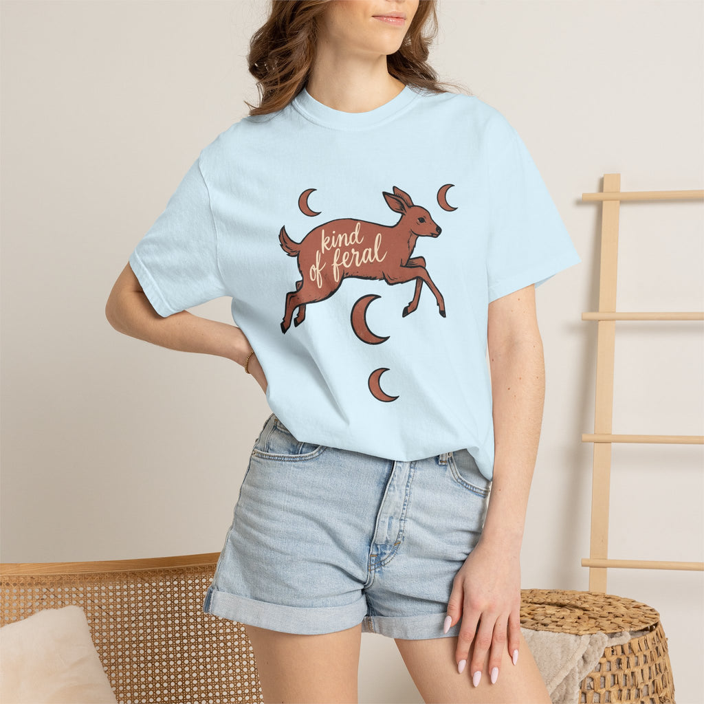 Deer Illustration Shirt Boho Chic Outdoors Gift Women Rustic Tee Buck T-Shirt Hippie Fan Country Tshirt Wilderness Graphic Sketch Moon