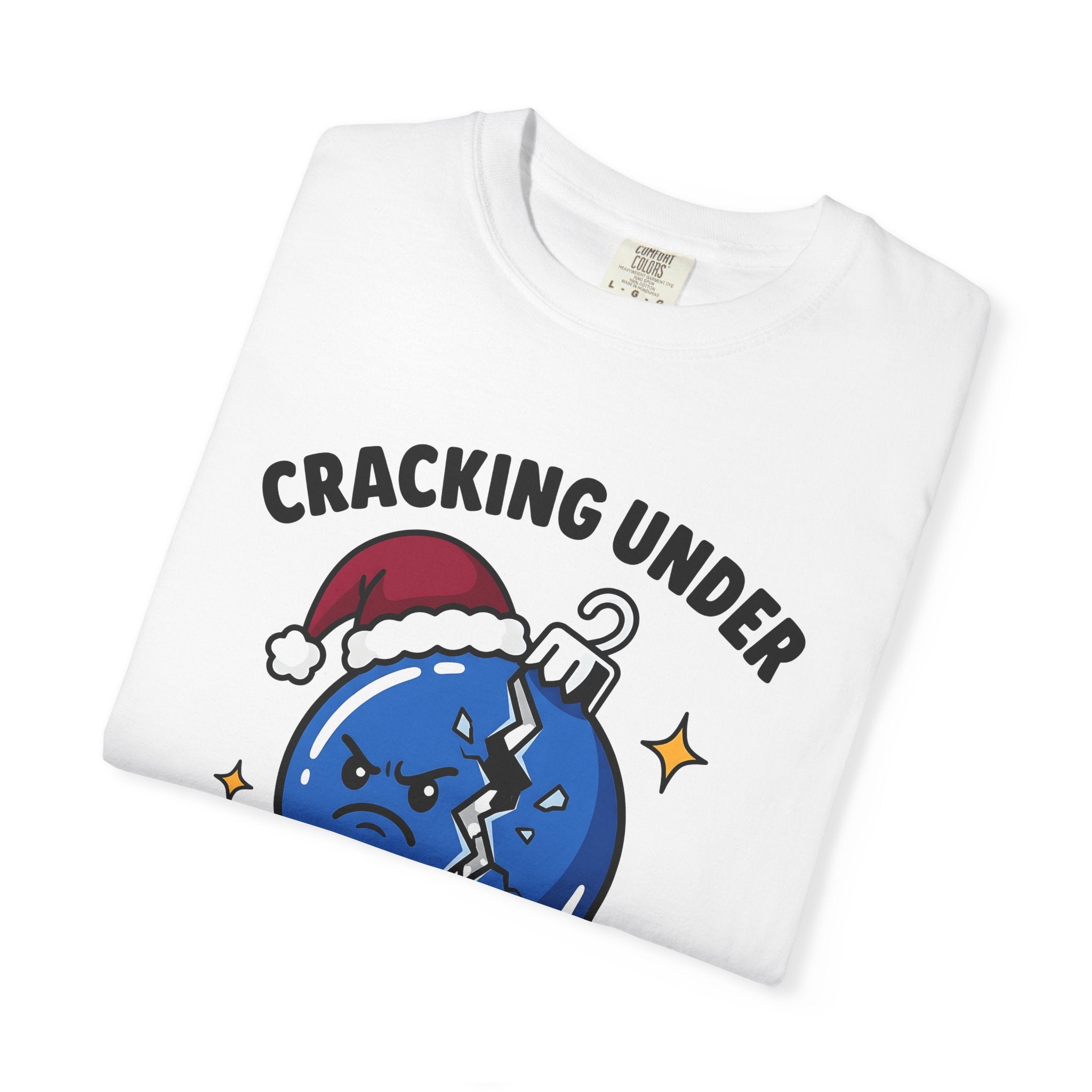 Irritated Bauble Shirt Christmas Gag Gift Women Caricature Tee Ornament T-Shirt Xmas Fan Cartoon Tshirt Prank Graphic Drawing Xmas Hat