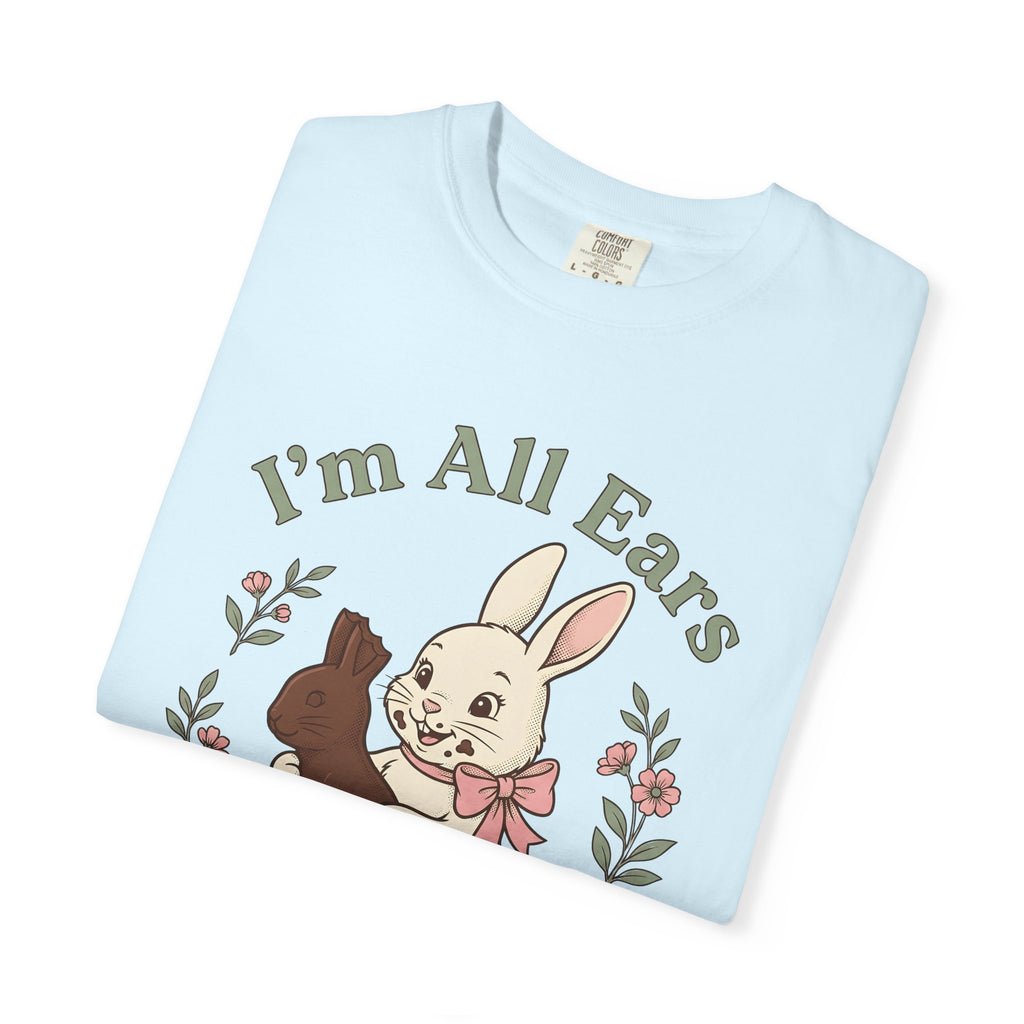 Chocolate Hare Shirt Easter Critter Gift Women Antique Tee Bunny T-Shirt Easter Fan Vintage Tshirt Creature Graphic Cartoon Blossom Tshirt