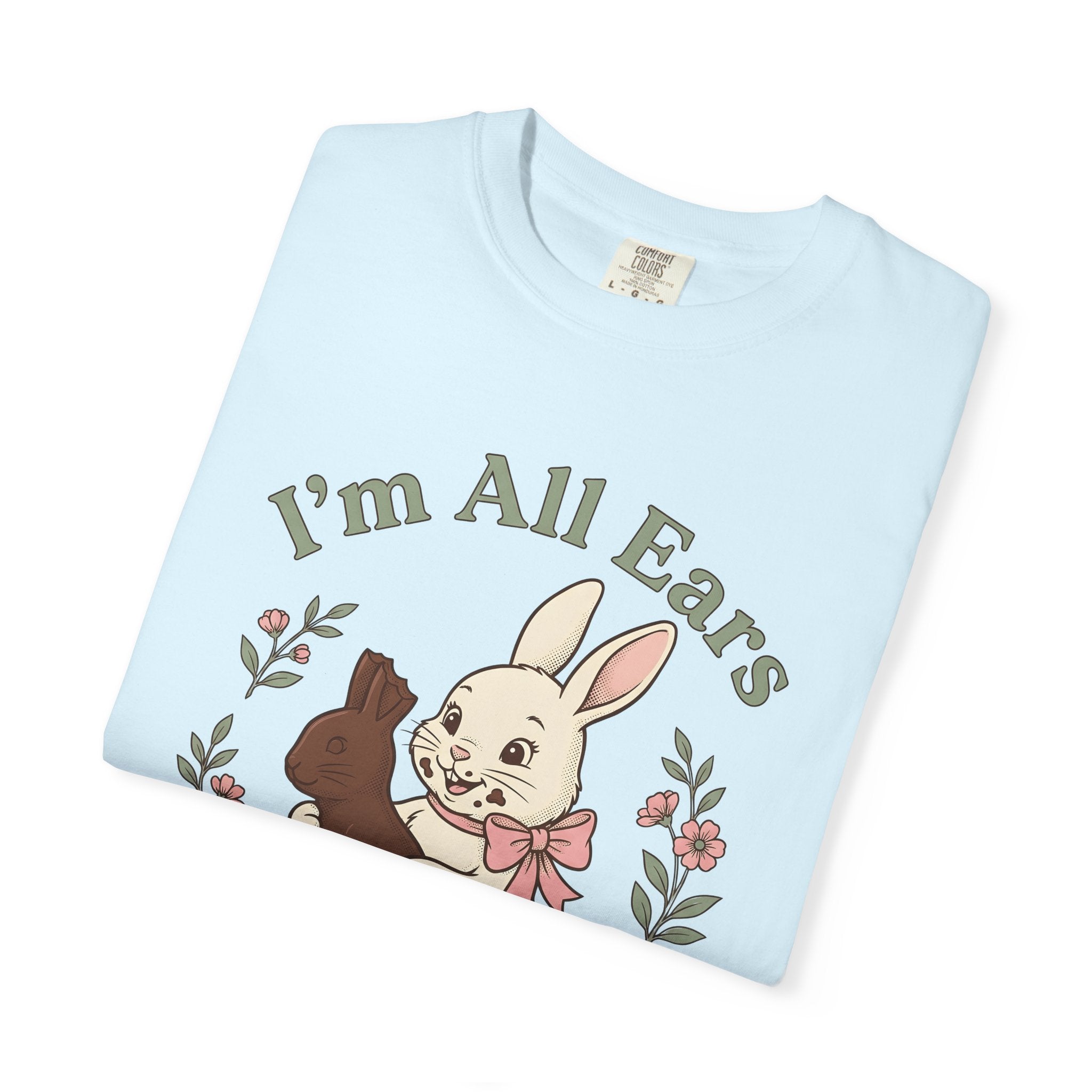 Chocolate Hare Shirt Easter Critter Gift Women Antique Tee Bunny T-Shirt Easter Fan Vintage Tshirt Creature Graphic Cartoon Blossom Tshirt