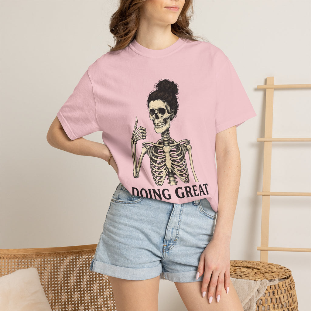 Bony Woman Shirt Moms Comedy Gift Women Antique Tee Skinny Woman T-Shirt Mother Fan Vintage Tshirt Humor Graphic Line Art Messy Hair Tshirt