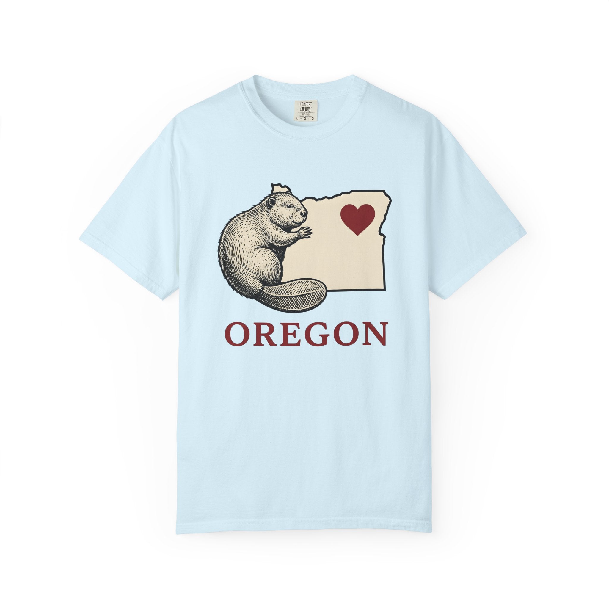 Beaver Illustration Shirt Oregon Wildlife Gift Women Sketch Tee Beaver T-Shirt Pacific Northwest Fan Dam Graphic Retro Love Symbol Tshirt