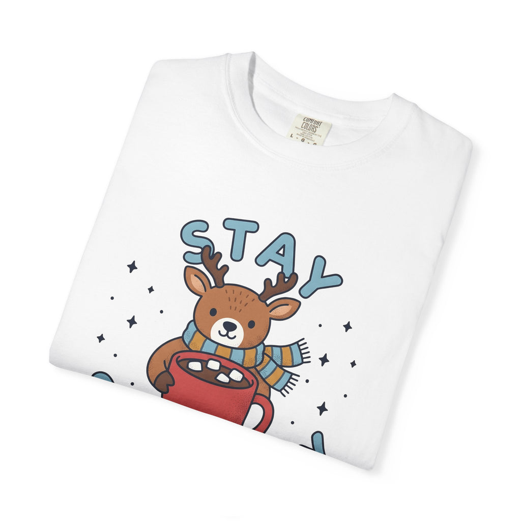 Deer Cup Shirt Christmas Snow Gift Women Adorable Tee Mug T-Shirt Xmas Fan Ceramic Tshirt Frost Graphic Animated Neck Wrap Tshirt