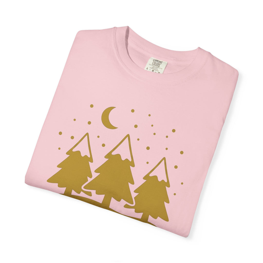 Fir Forest Shirt Christmas Cold Gift Women Basic Tee Pine T-Shirt Xmas Fan Winter Graphic Tshirt Sleek Lunar Tshirt